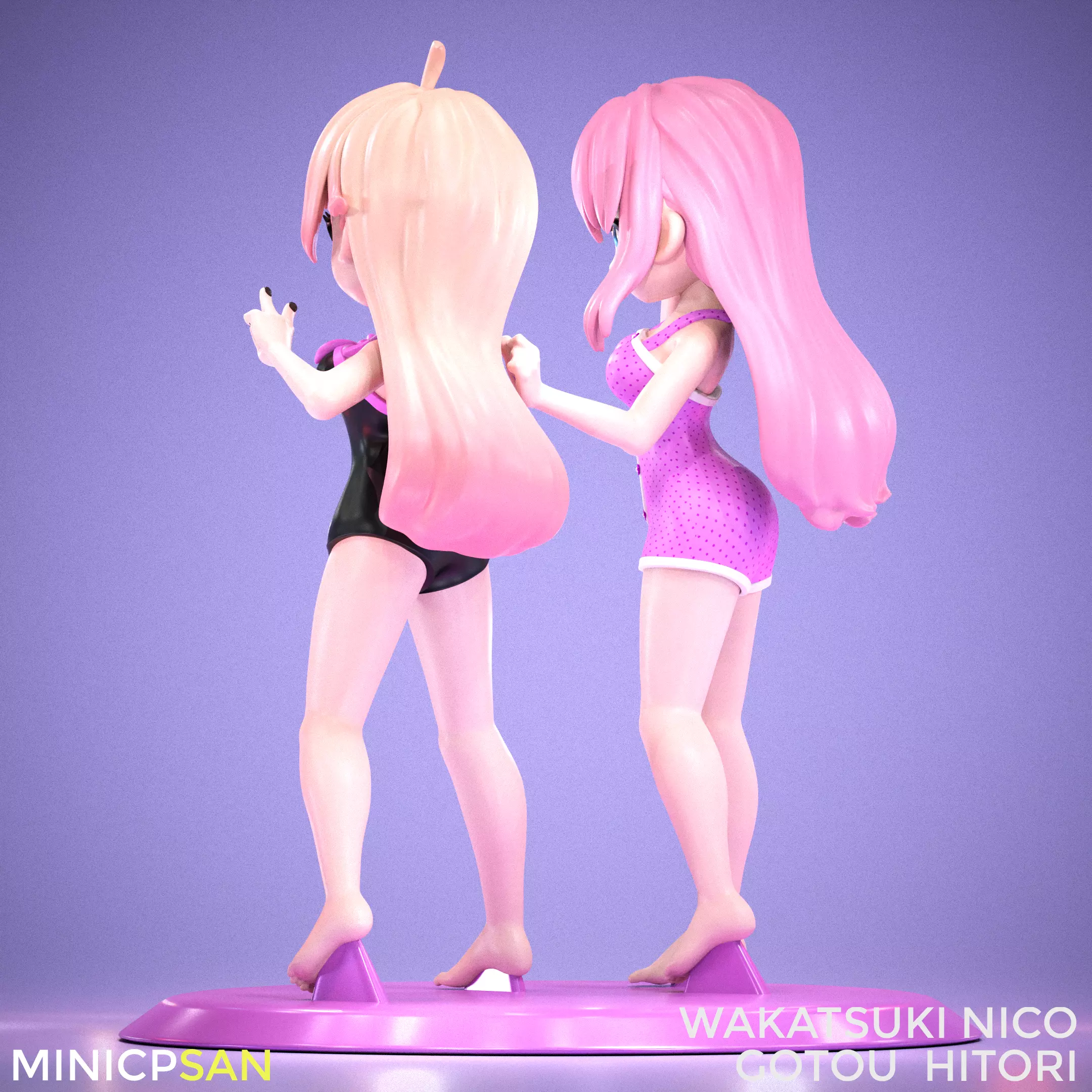 Wakatsuki Nico and Gotou Hitori - First Summer Together 3D print model_3