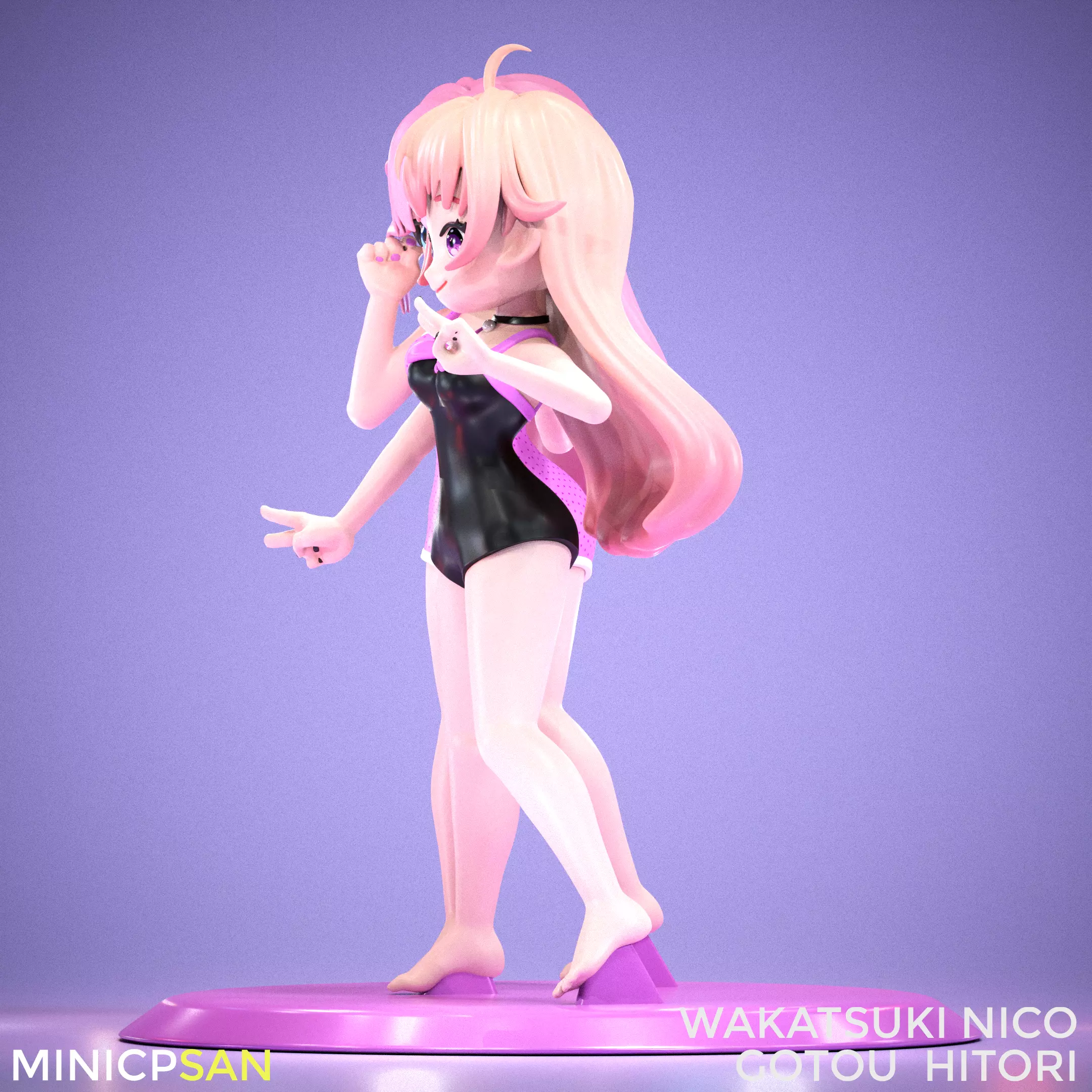 Wakatsuki Nico and Gotou Hitori - First Summer Together 3D print model_2