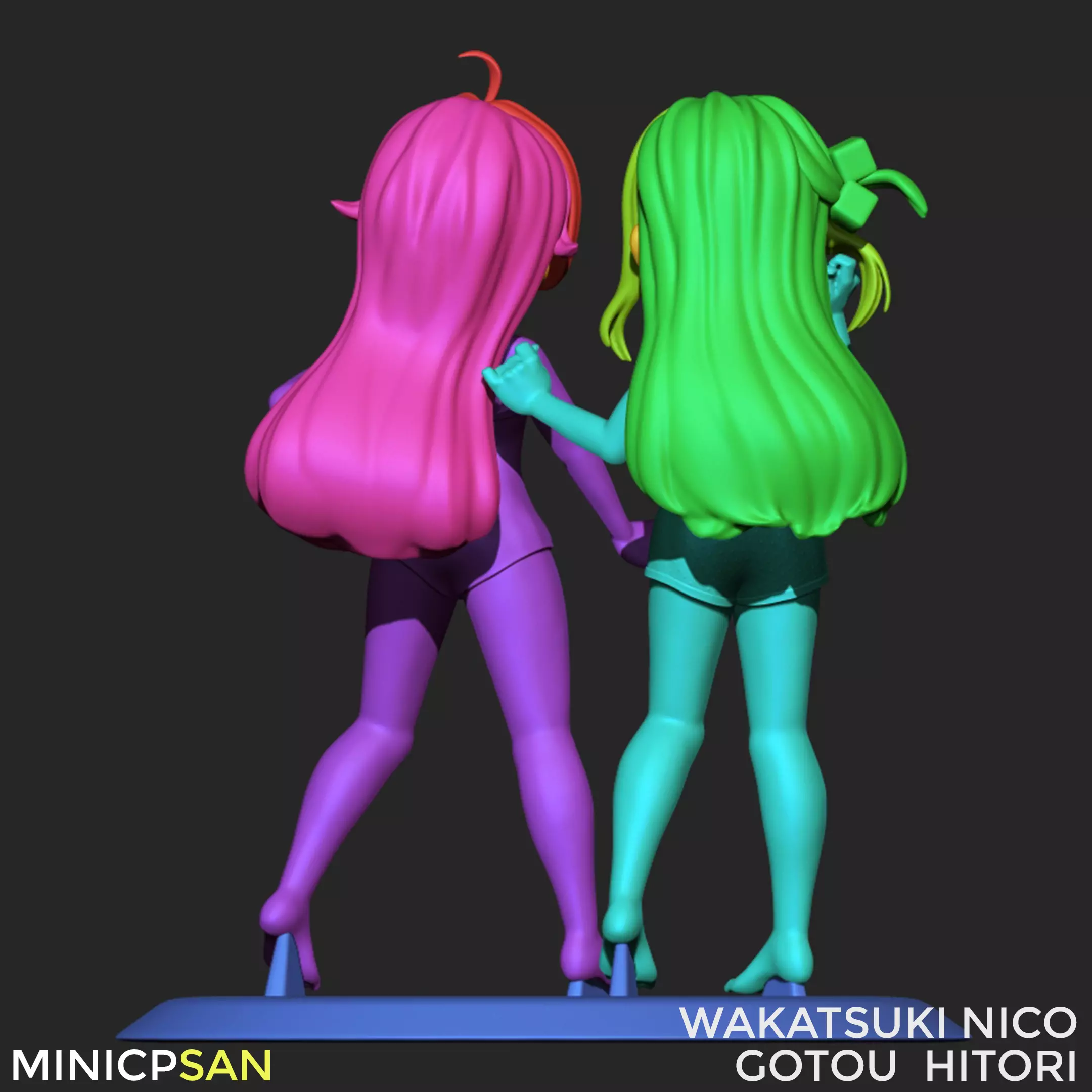 Wakatsuki Nico and Gotou Hitori - First Summer Together 3D print model_10