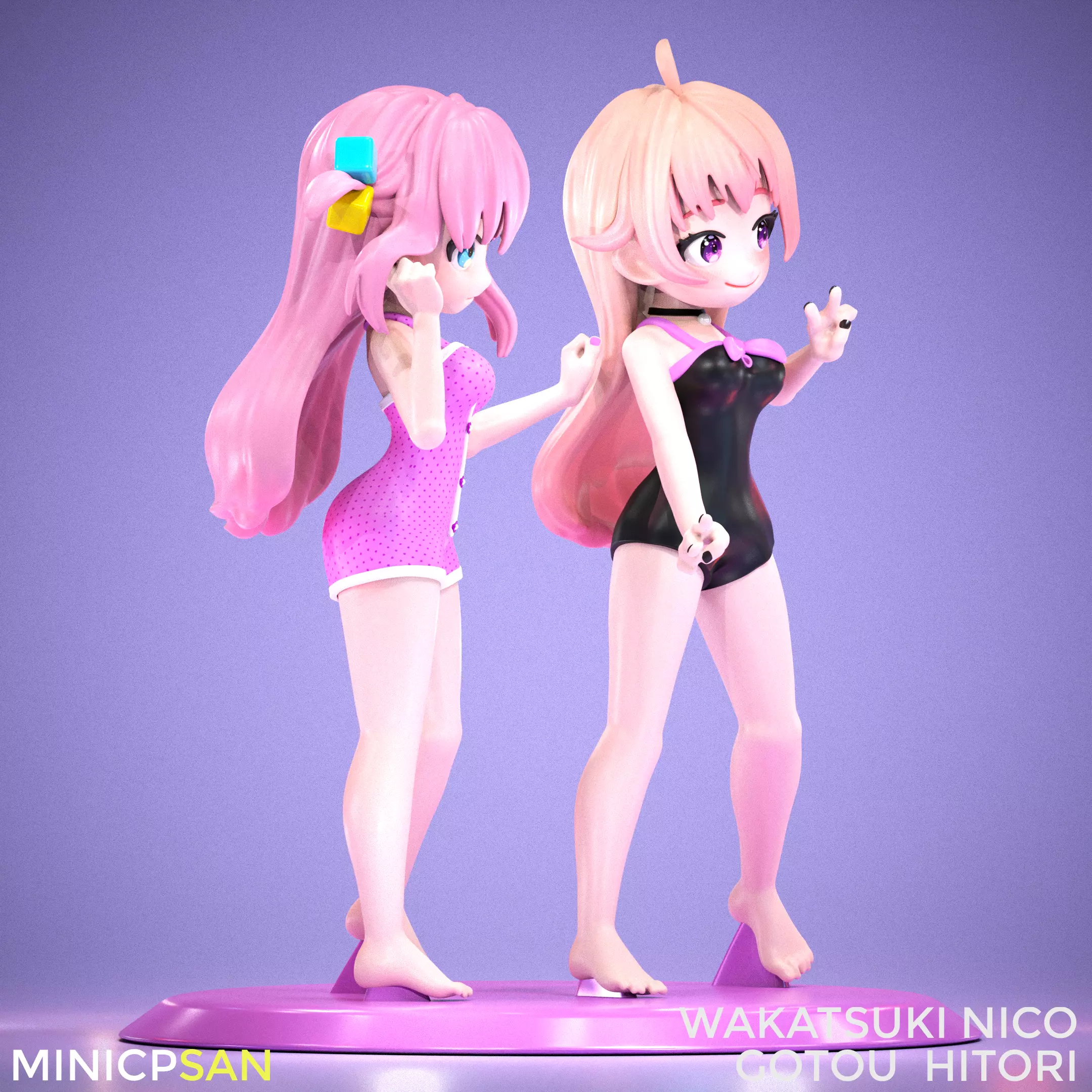 Wakatsuki Nico and Gotou Hitori - First Summer Together 3D print model_6