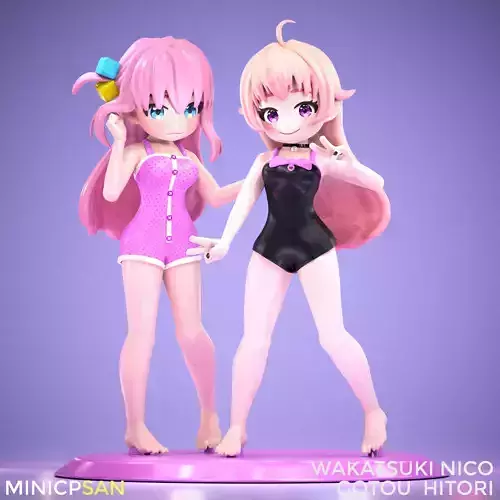 Wakatsuki Nico and Gotou Hitori - First Summer Together 3D print model