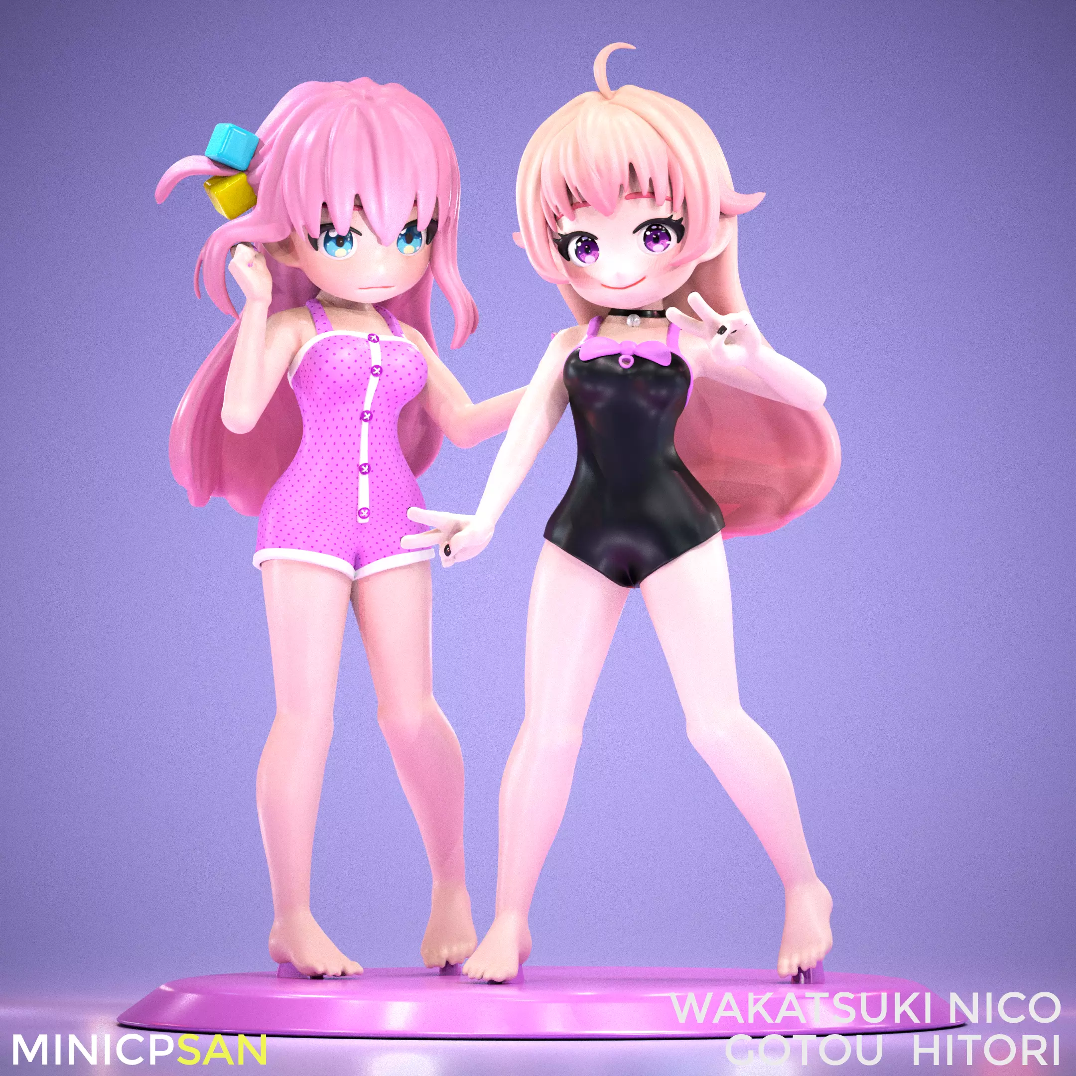 Wakatsuki Nico and Gotou Hitori - First Summer Together 3D print model_0