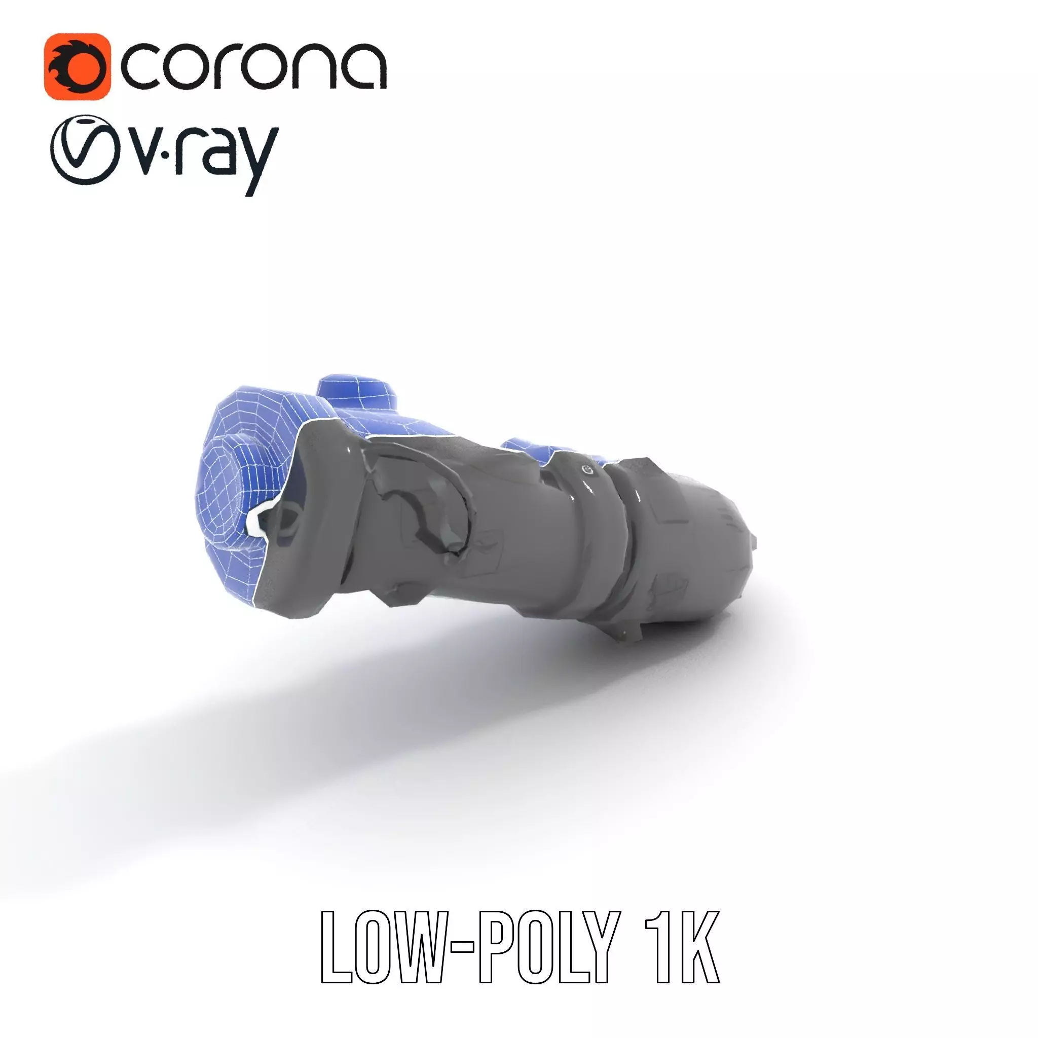 Futuristic Gadget Model Pack with Digital Interface Low-poly 3D model_14