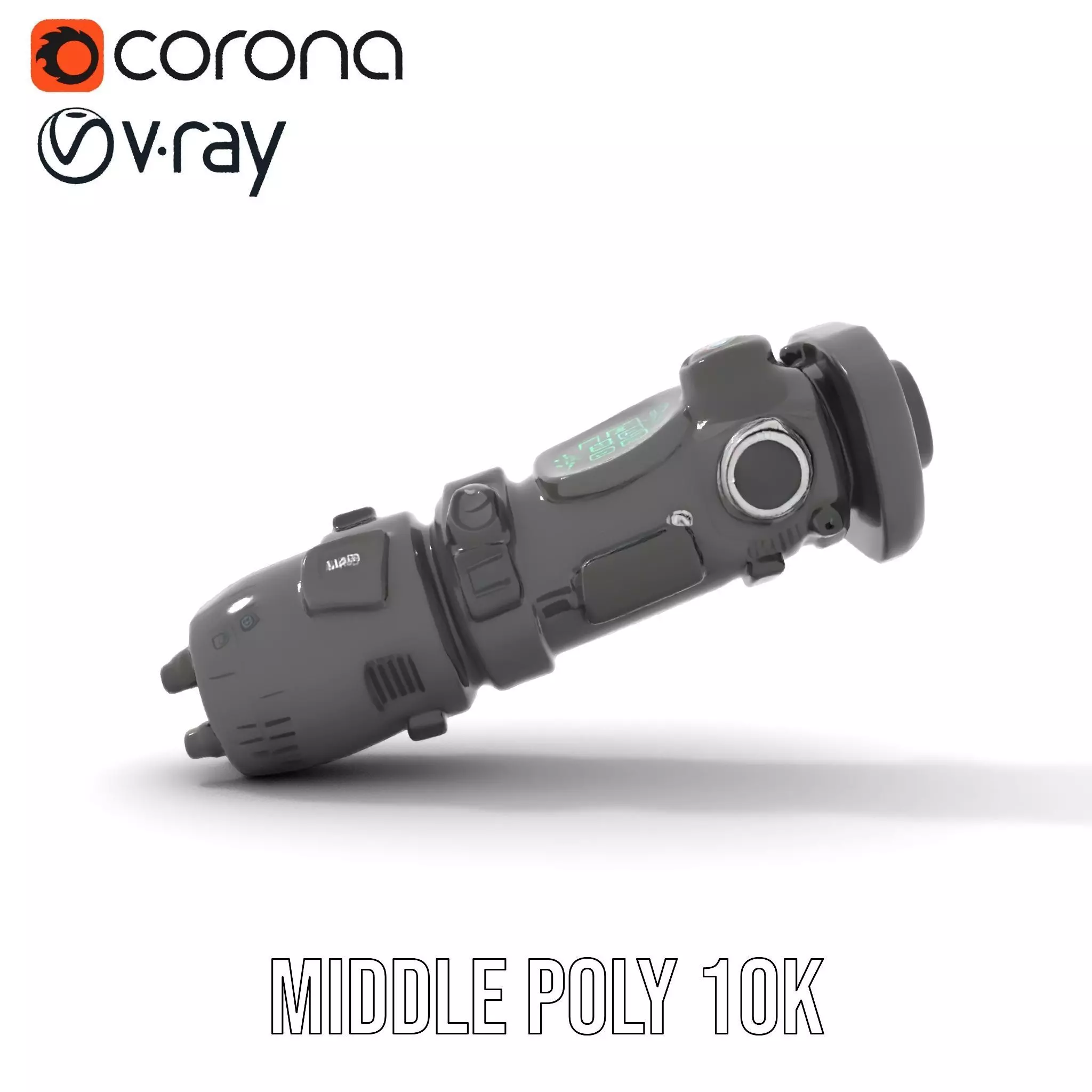 Futuristic Gadget Model Pack with Digital Interface Low-poly 3D model_11