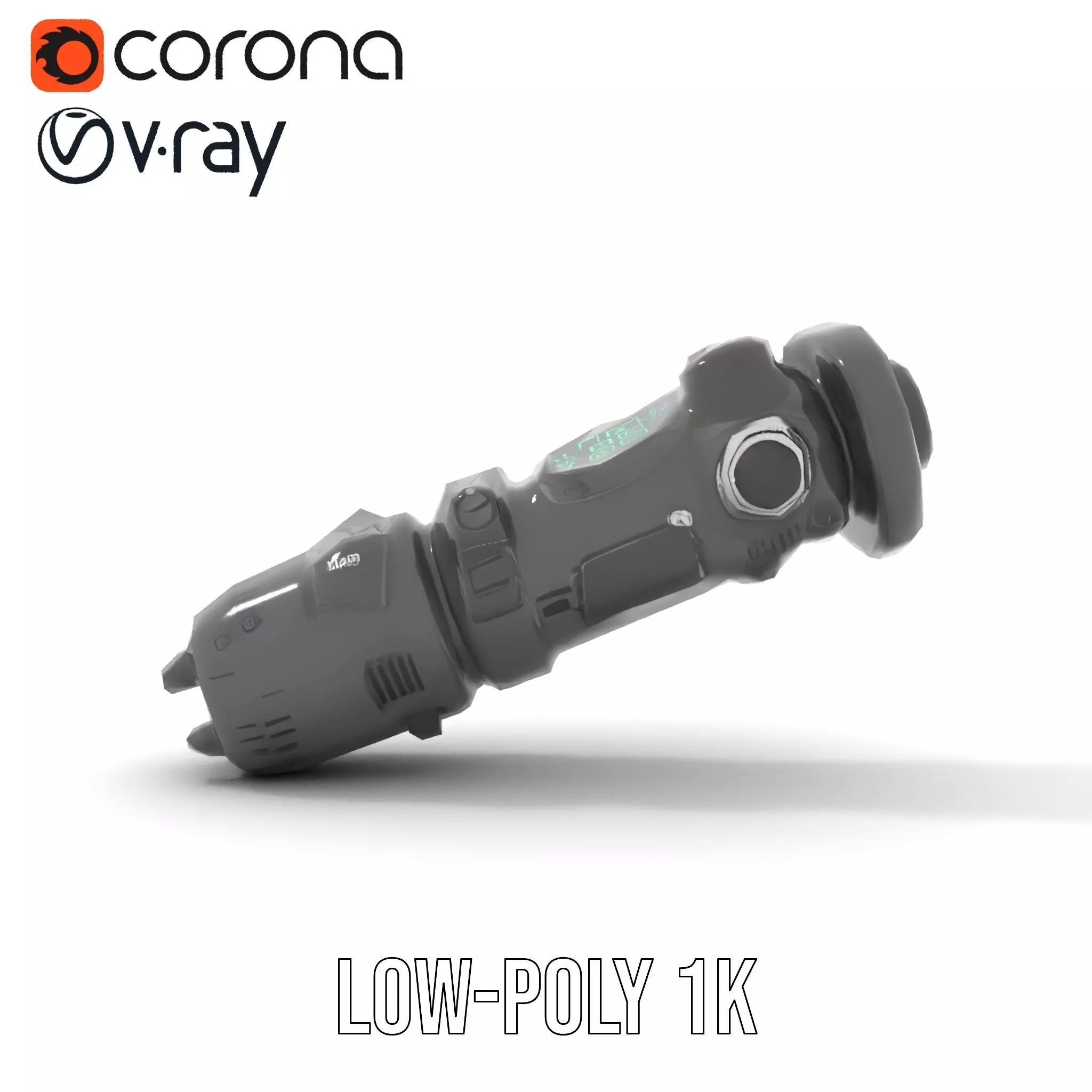 Futuristic Gadget Model Pack with Digital Interface Low-poly 3D model_12