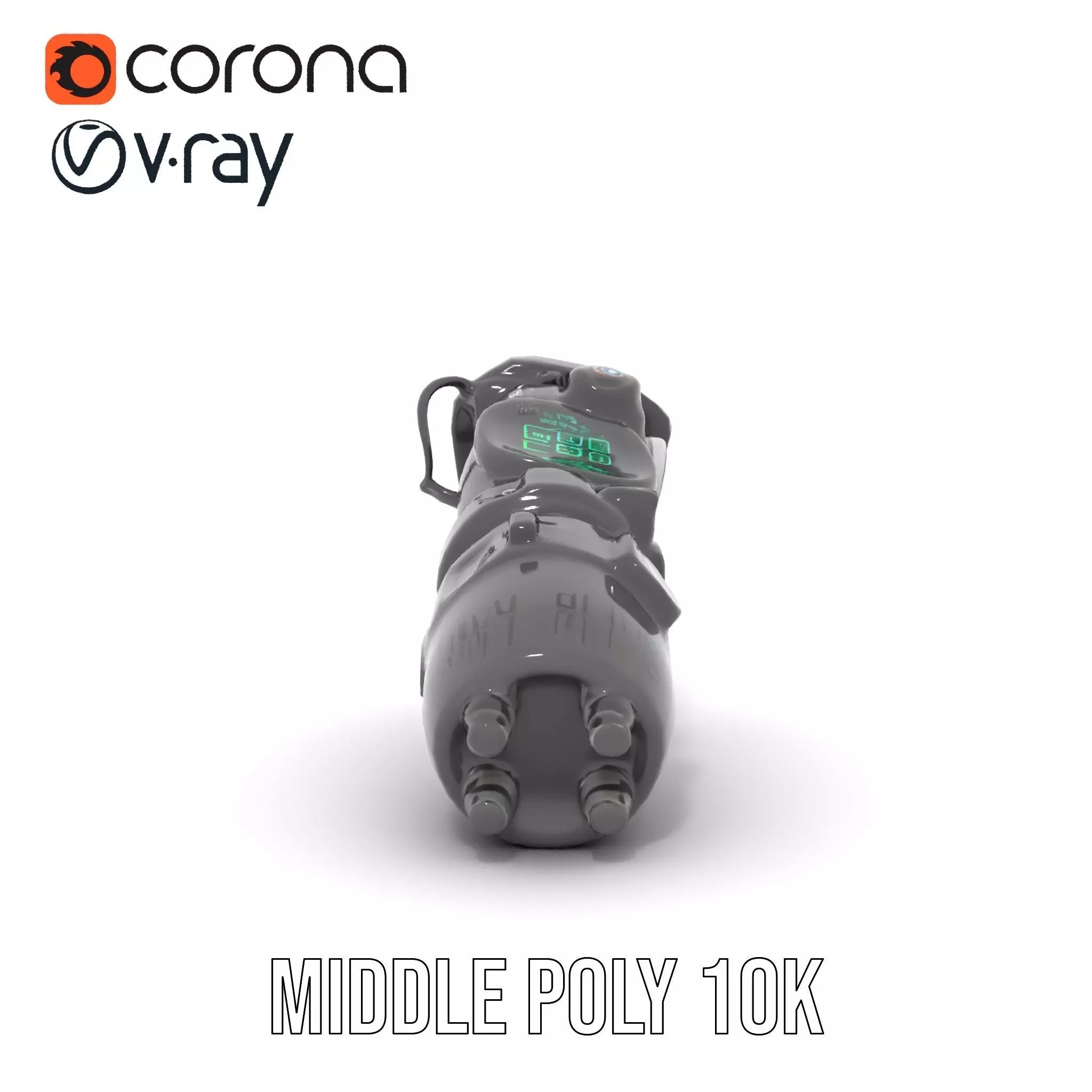 Futuristic Gadget Model Pack with Digital Interface Low-poly 3D model_18