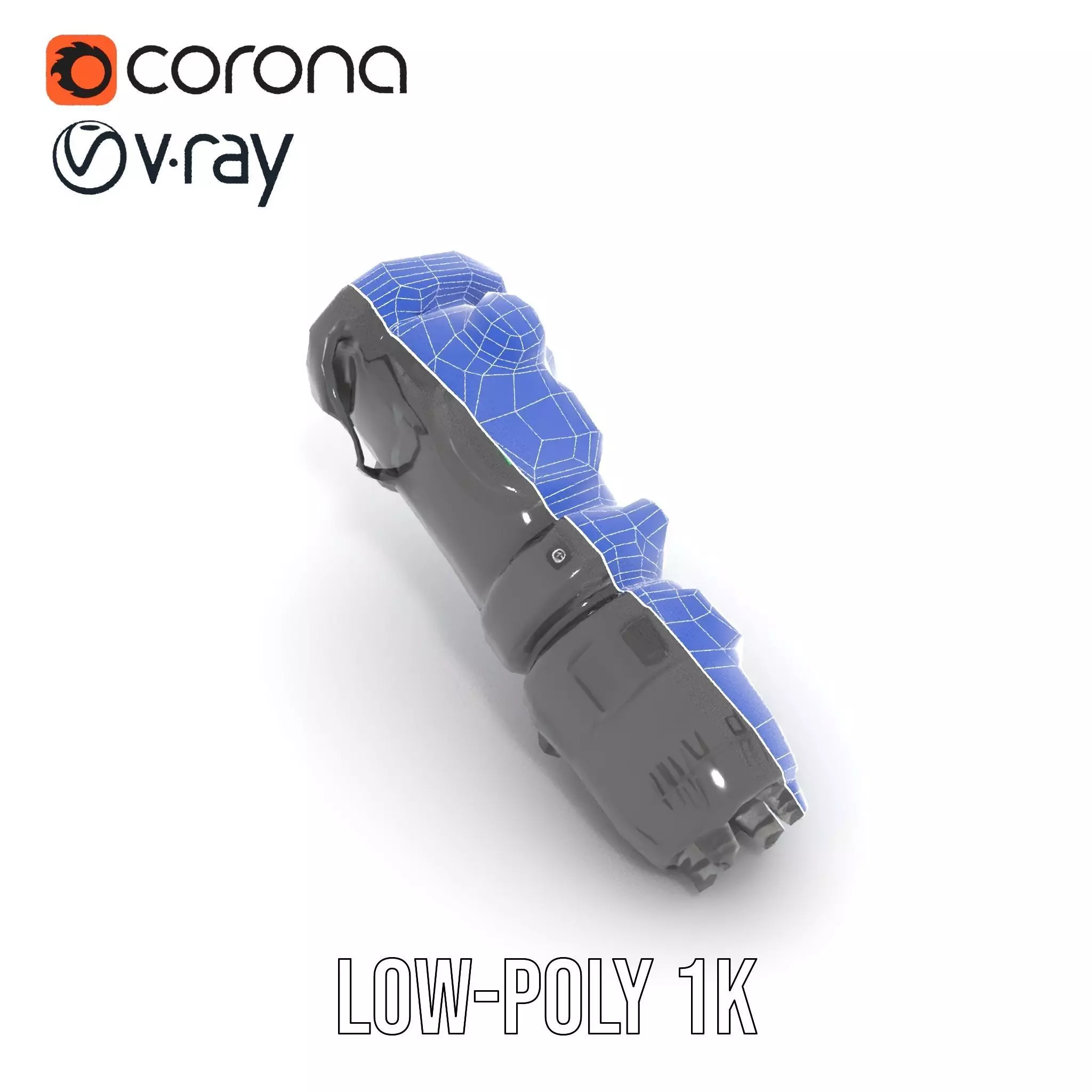 Futuristic Gadget Model Pack with Digital Interface Low-poly 3D model_28