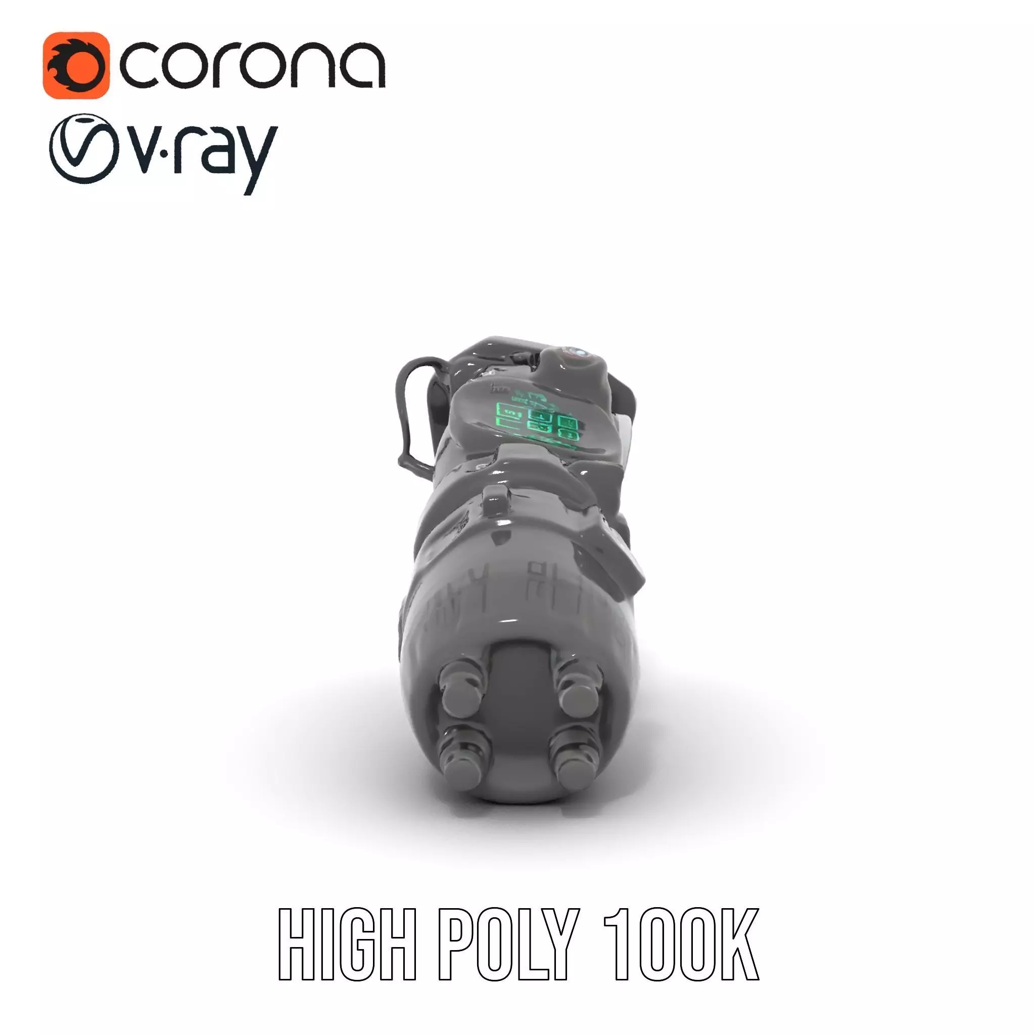 Futuristic Gadget Model Pack with Digital Interface Low-poly 3D model_23