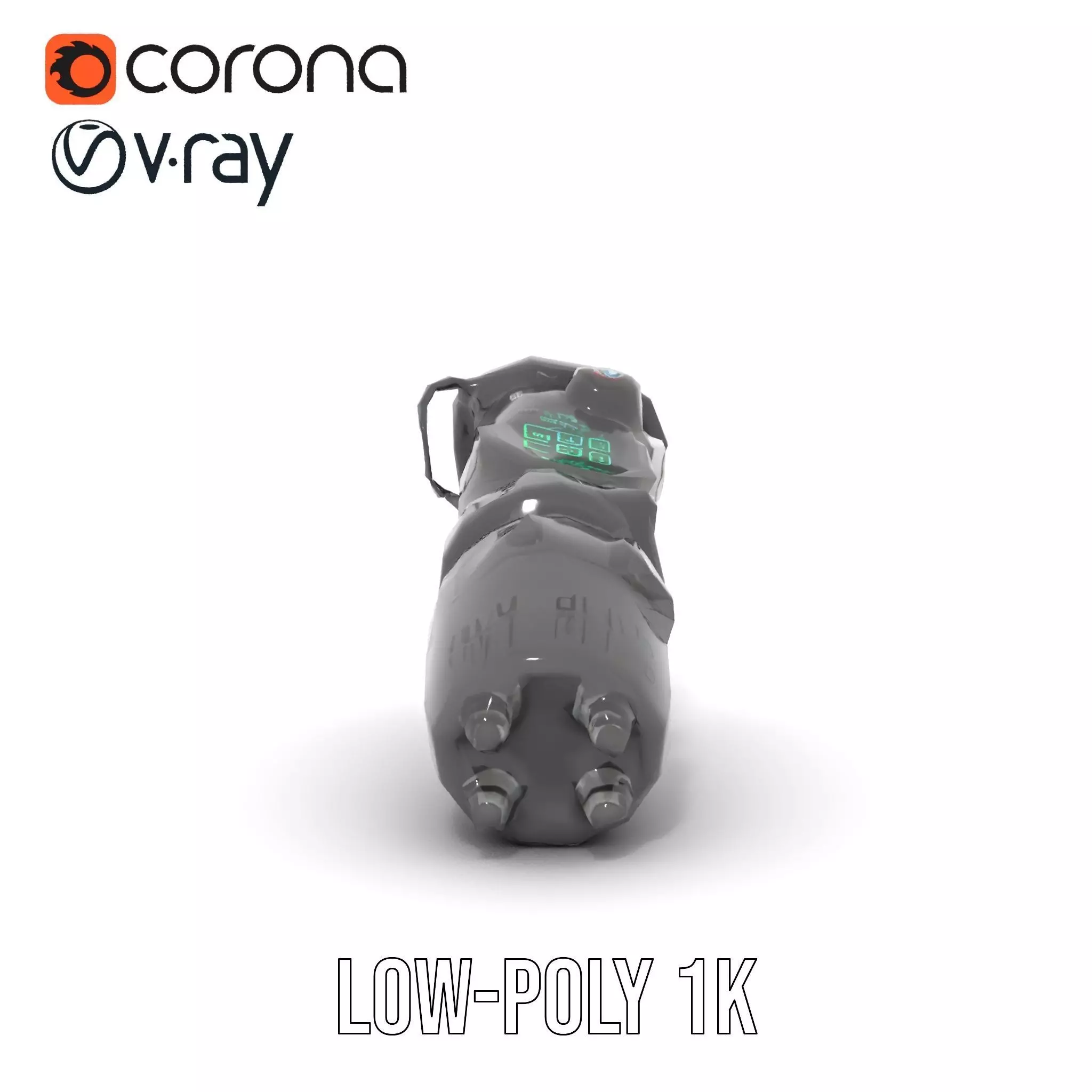 Futuristic Gadget Model Pack with Digital Interface Low-poly 3D model_19