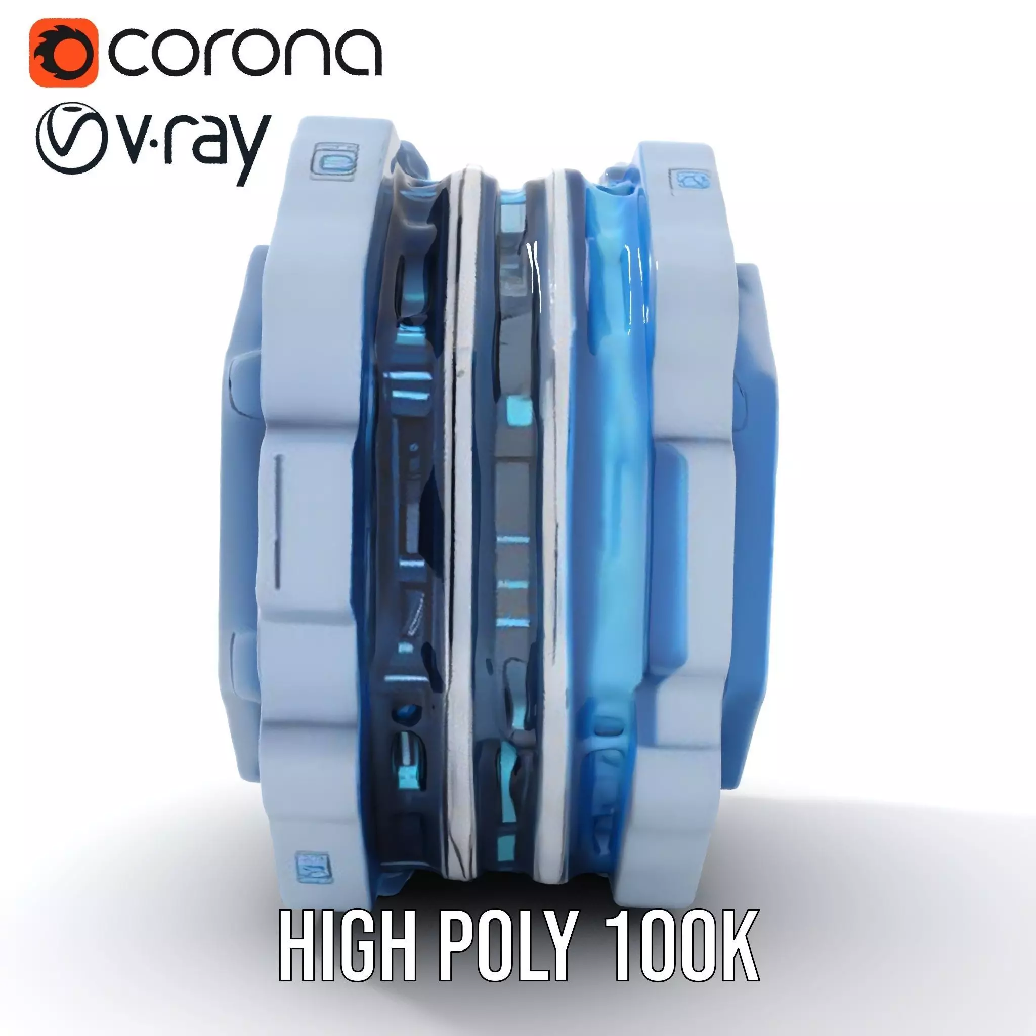 Futuristic Energy Core model pack with glowing accents Low-poly 3D model_20