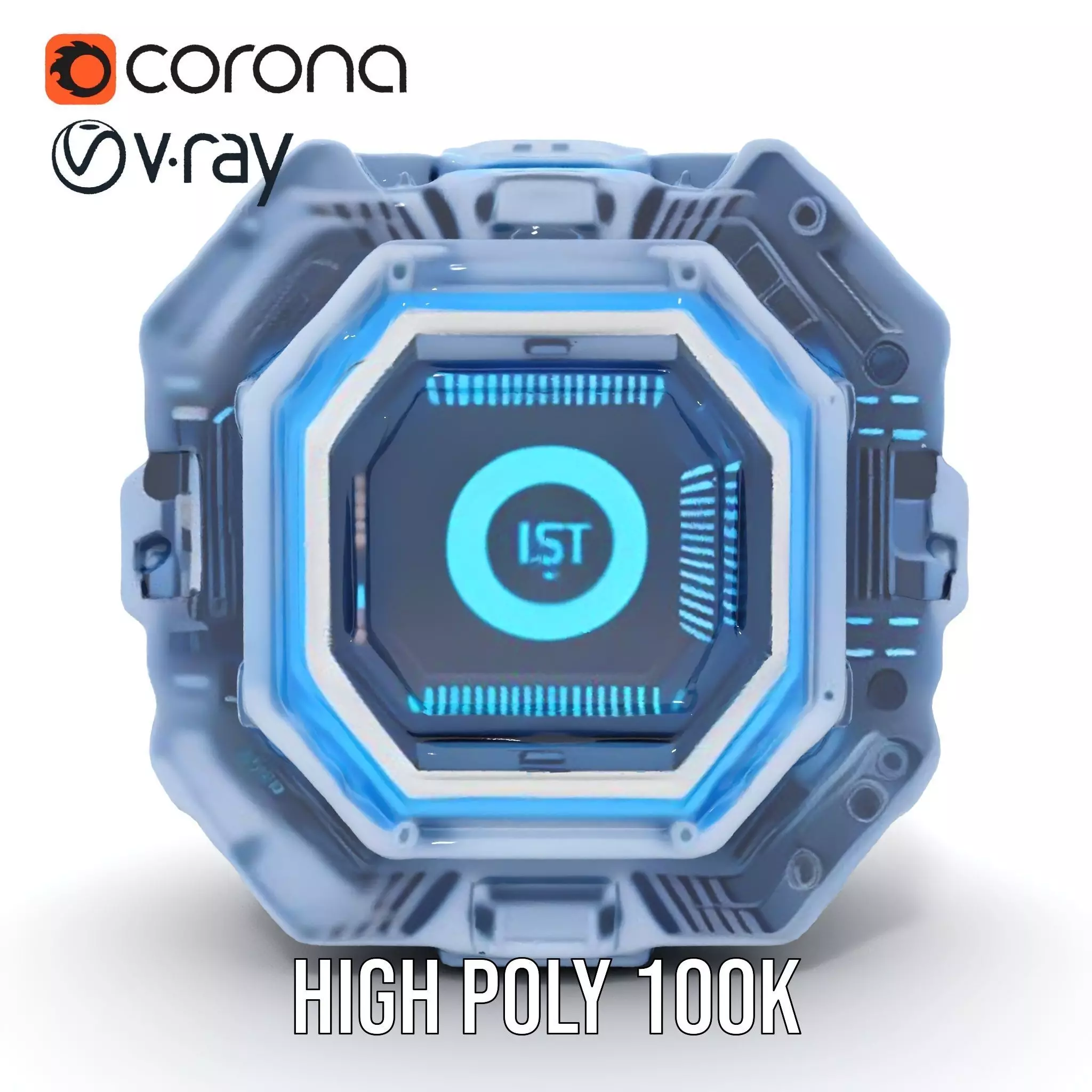 Futuristic Energy Core model pack with glowing accents Low-poly 3D model_23