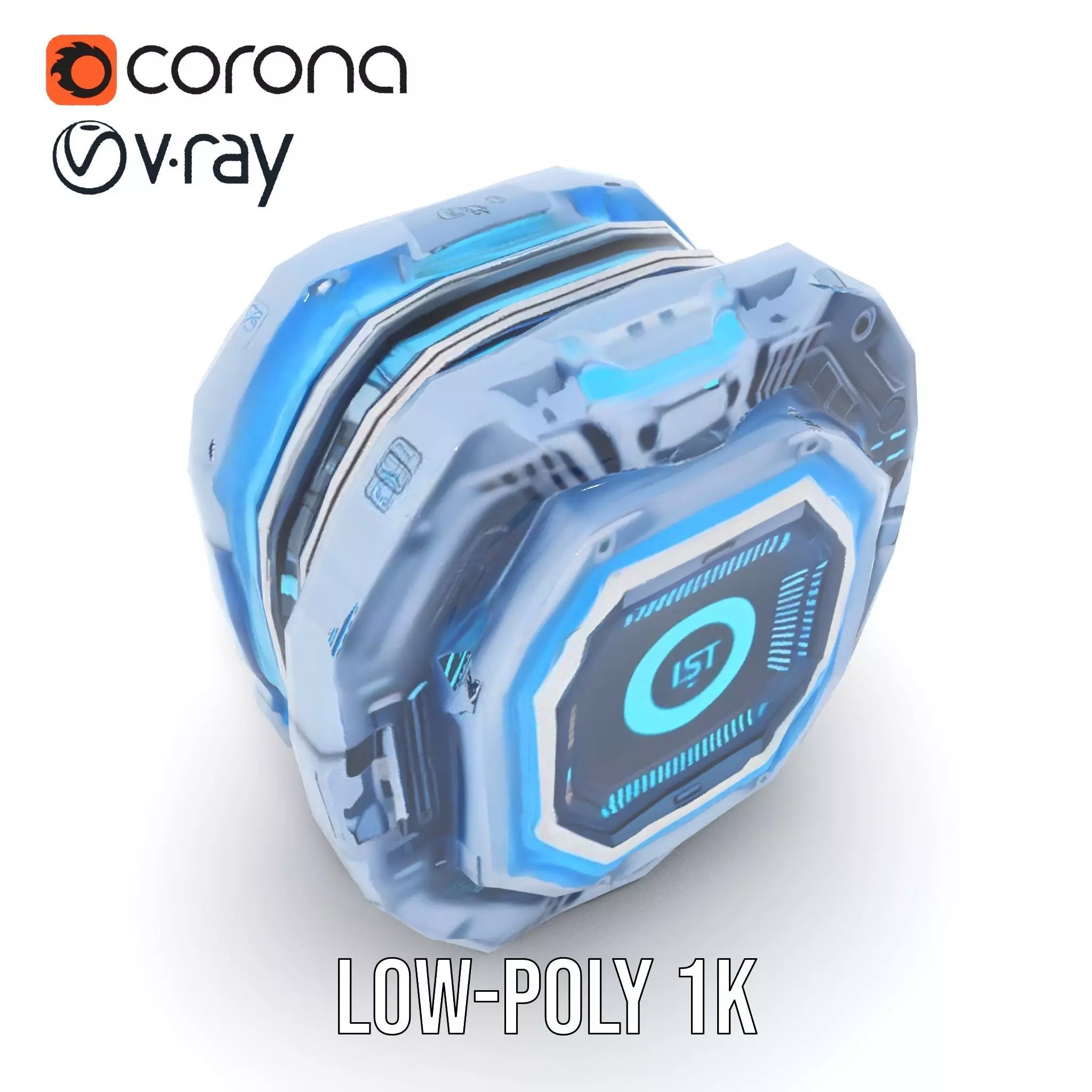 Futuristic Energy Core model pack with glowing accents Low-poly 3D model_19