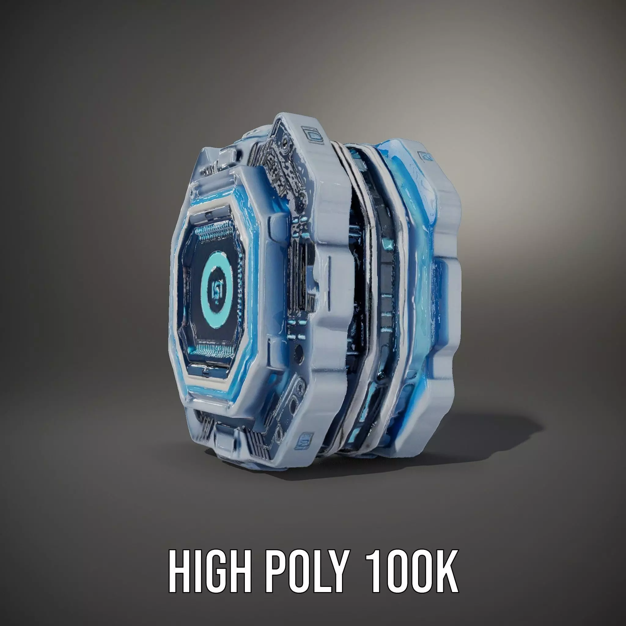 Futuristic Energy Core model pack with glowing accents Low-poly 3D model_26