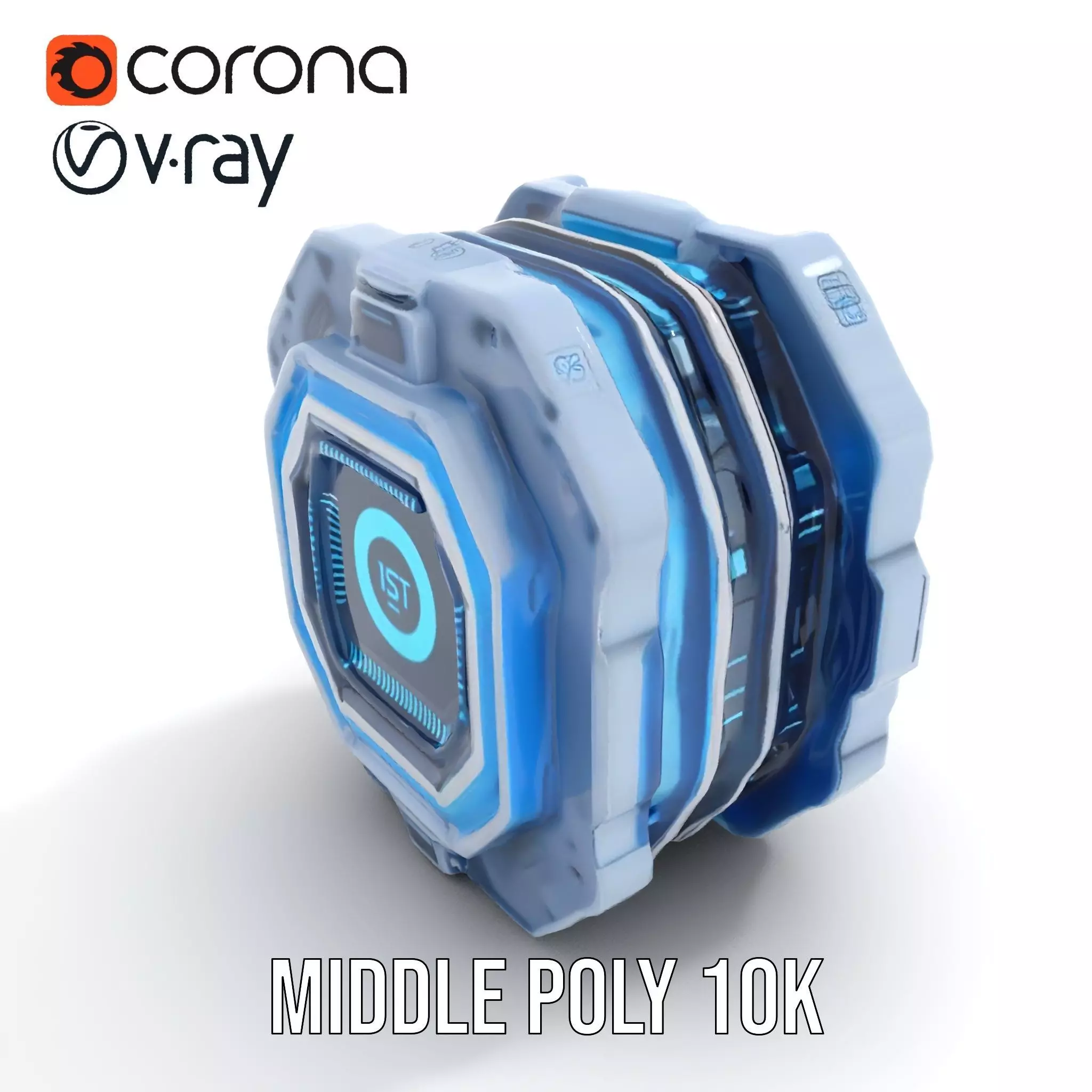 Futuristic Energy Core model pack with glowing accents Low-poly 3D model_6