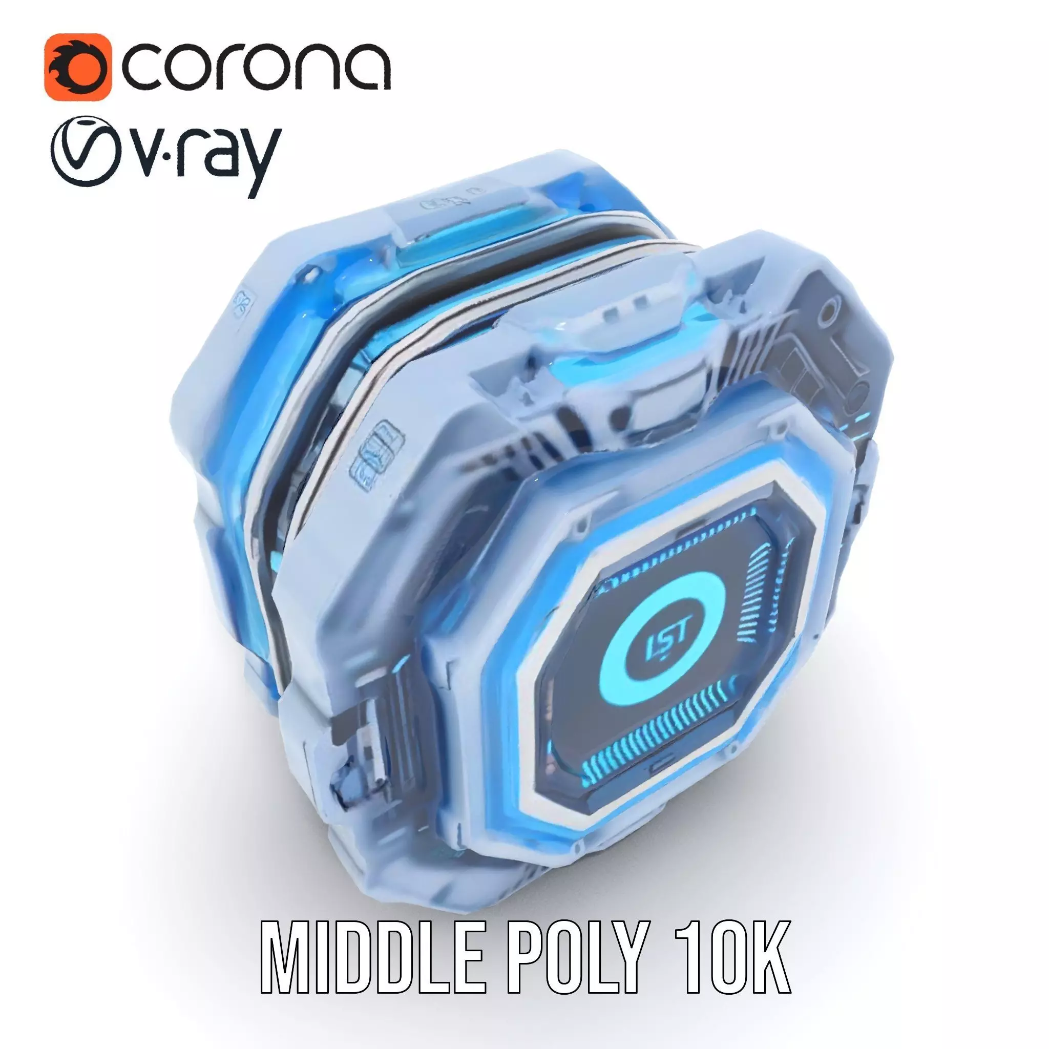 Futuristic Energy Core model pack with glowing accents Low-poly 3D model_9