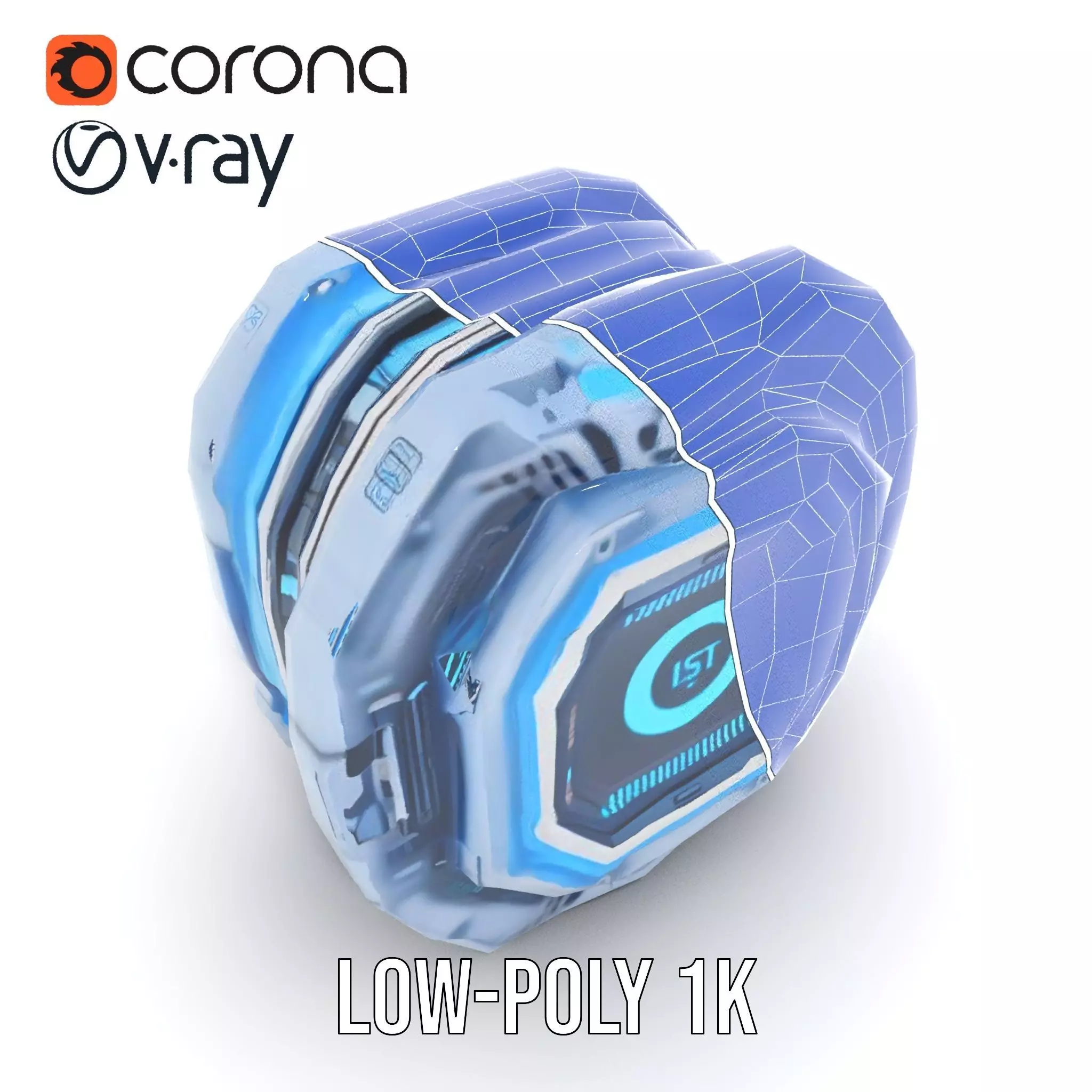 Futuristic Energy Core model pack with glowing accents Low-poly 3D model_30