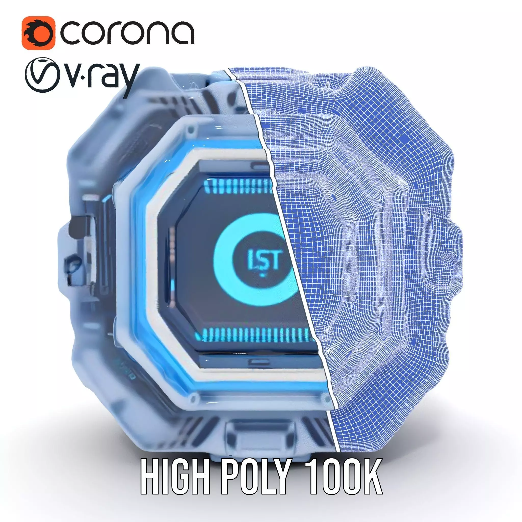 Futuristic Energy Core model pack with glowing accents Low-poly 3D model_32