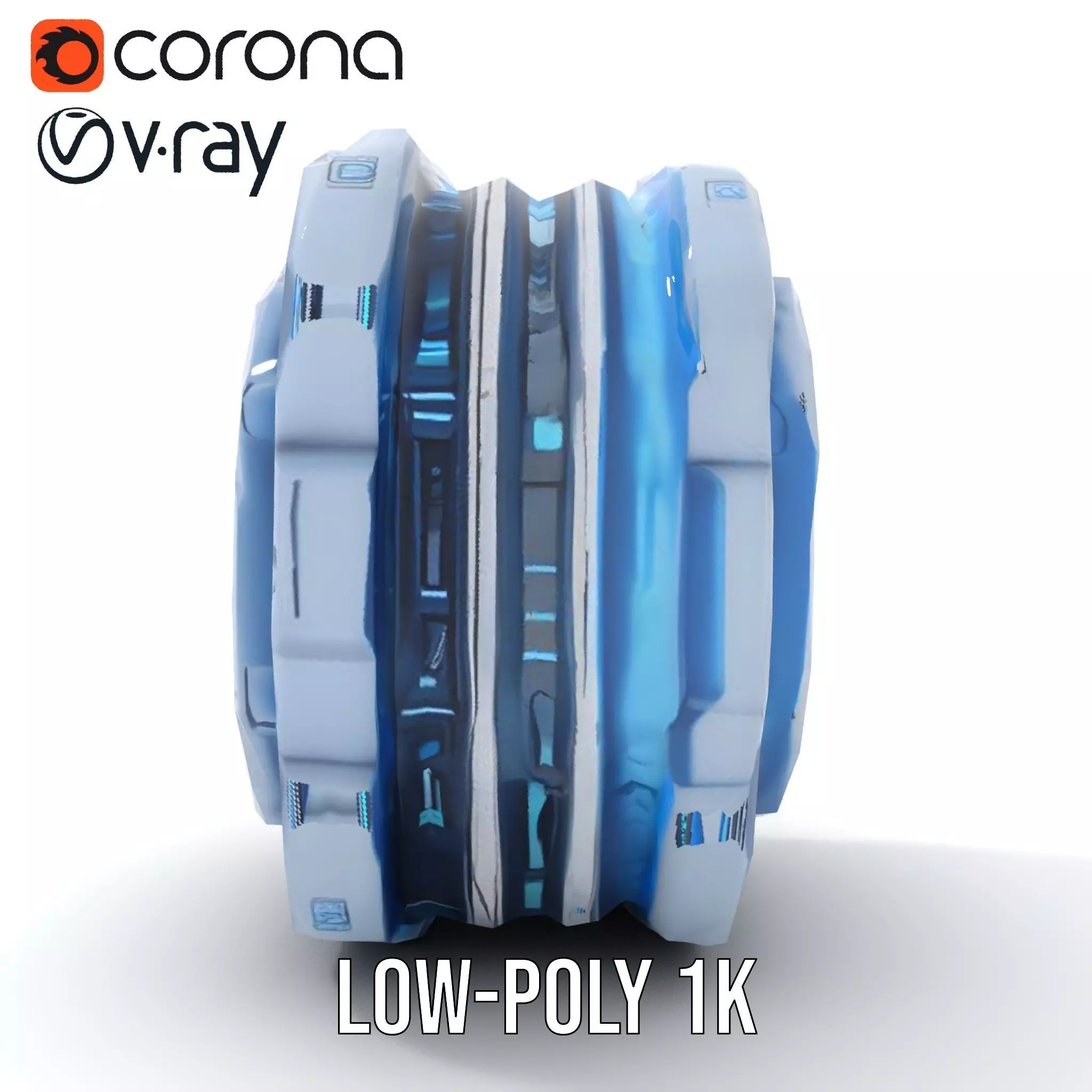 Futuristic Energy Core model pack with glowing accents Low-poly 3D model_7