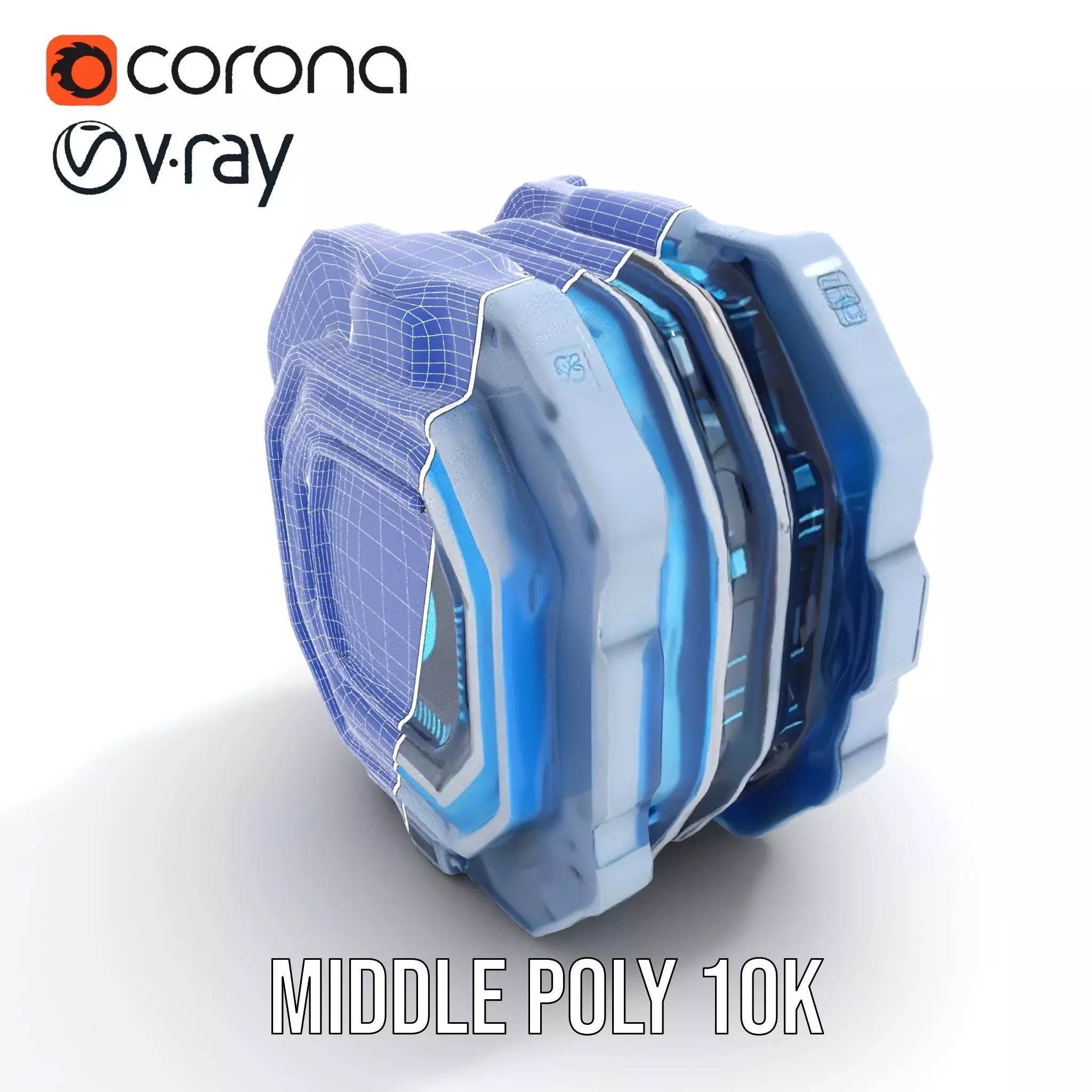 Futuristic Energy Core model pack with glowing accents Low-poly 3D model_29