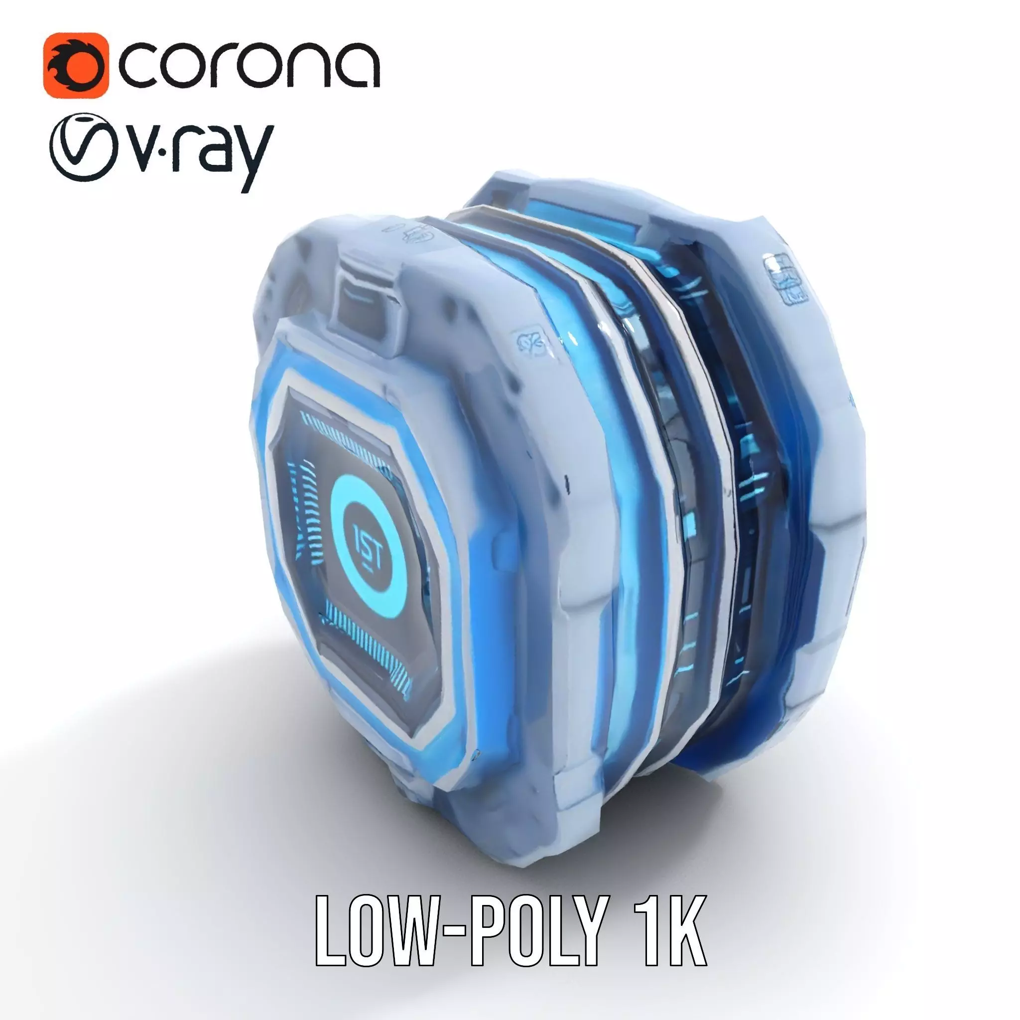 Futuristic Energy Core model pack with glowing accents Low-poly 3D model_10