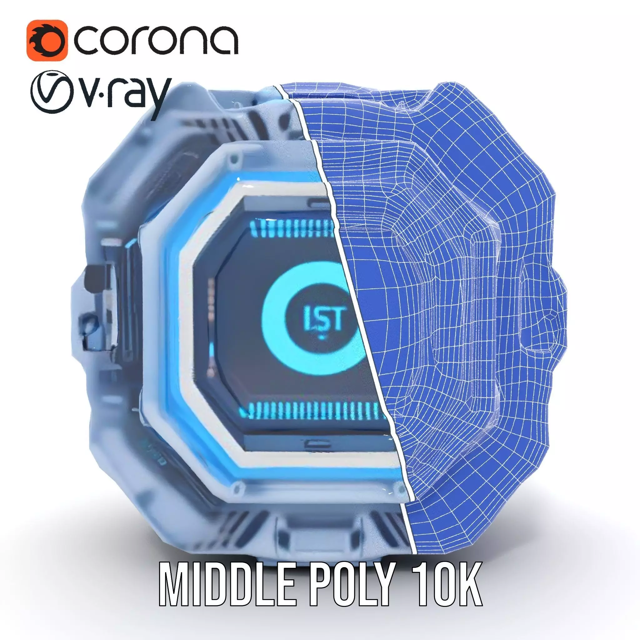 Futuristic Energy Core model pack with glowing accents Low-poly 3D model_27