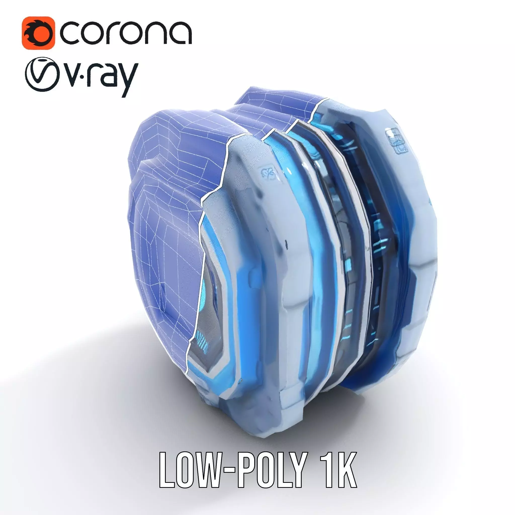 Futuristic Energy Core model pack with glowing accents Low-poly 3D model_16