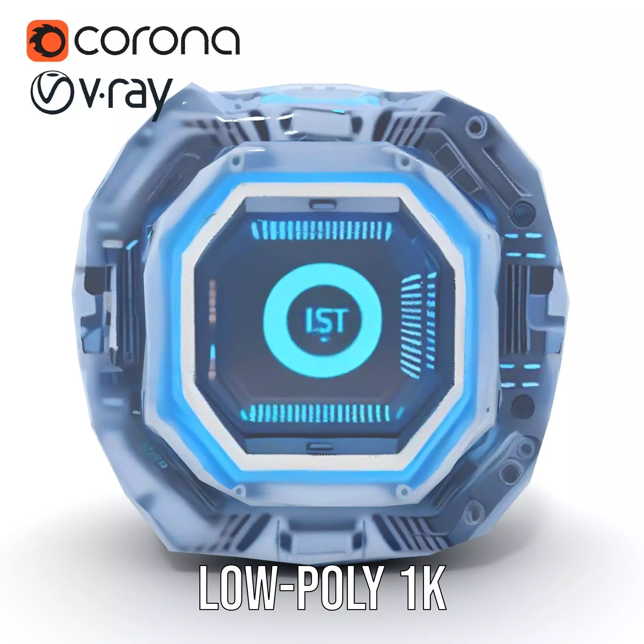 Futuristic Energy Core model pack with glowing accents Low-poly 3D model_28