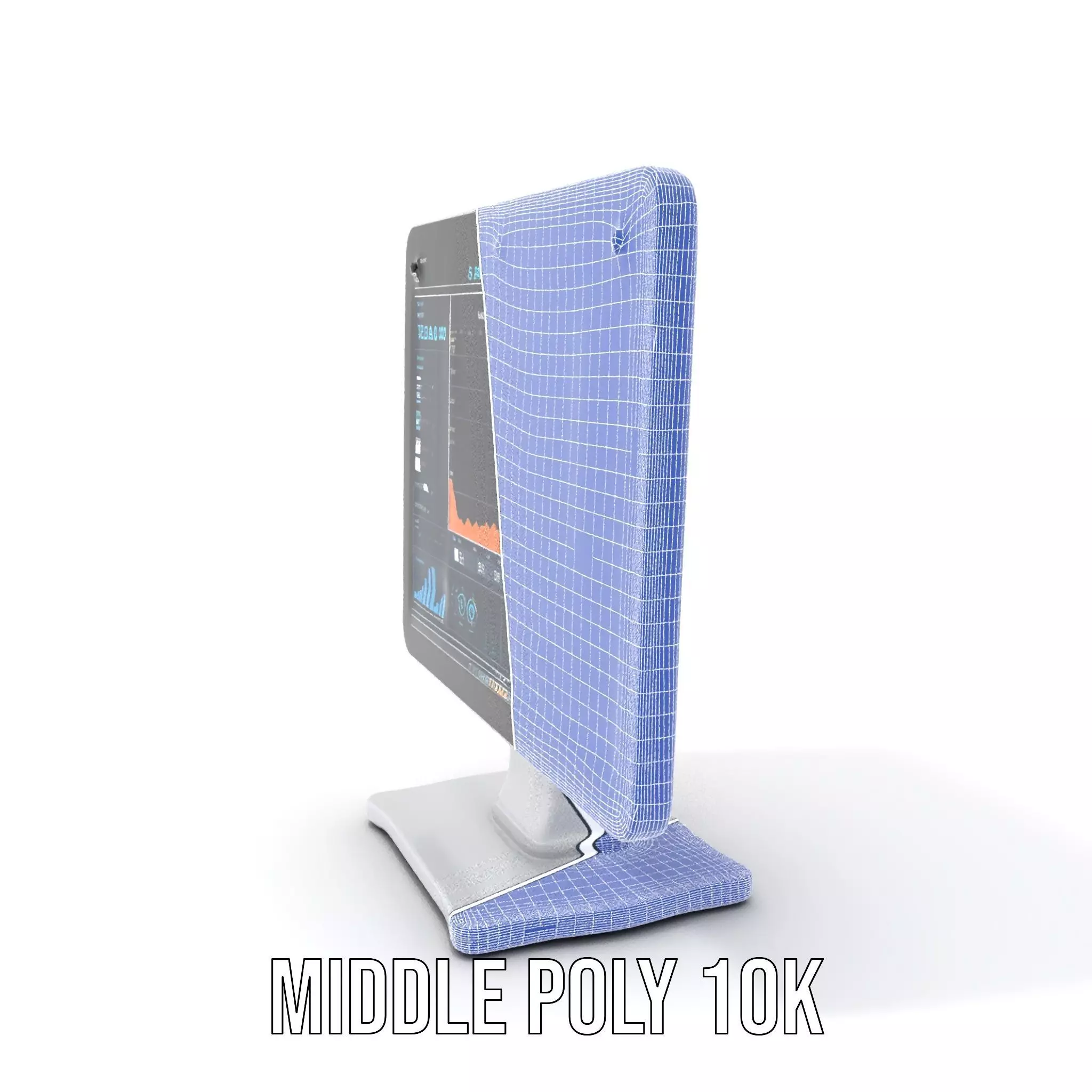 HighResolution Desktop Monitor with Data Visualization Model ... Low-poly 3D model_13