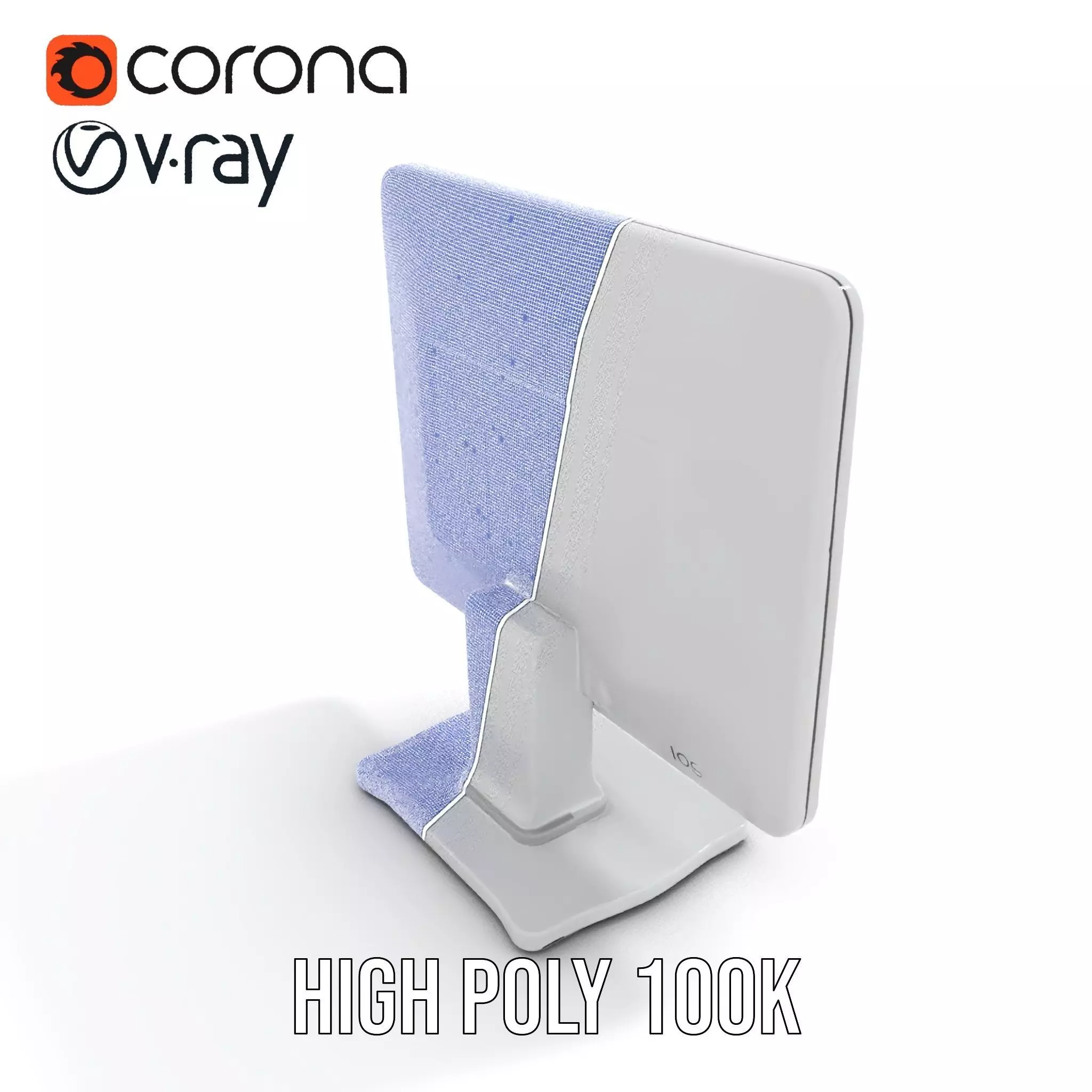 HighResolution Desktop Monitor with Data Visualization Model ... Low-poly 3D model_34