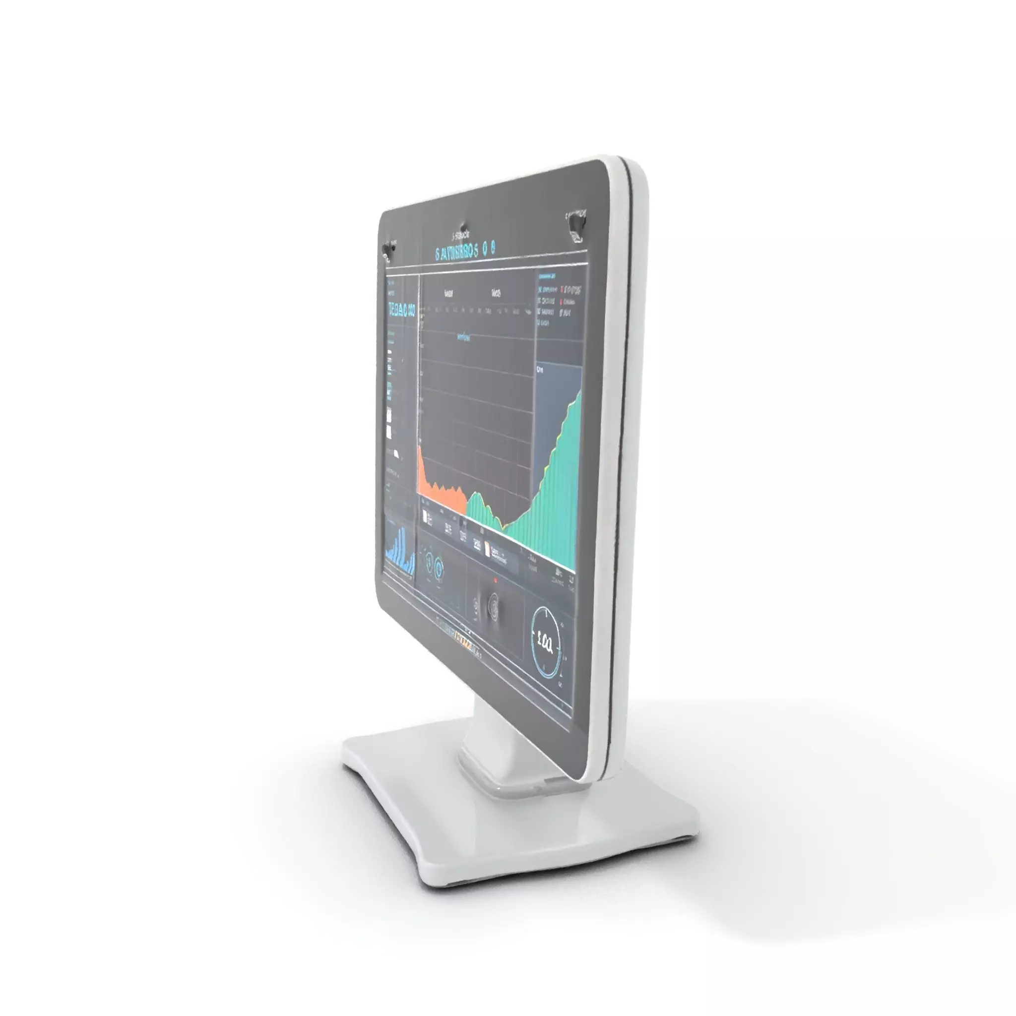 HighResolution Desktop Monitor with Data Visualization Model ... Low-poly 3D model_0