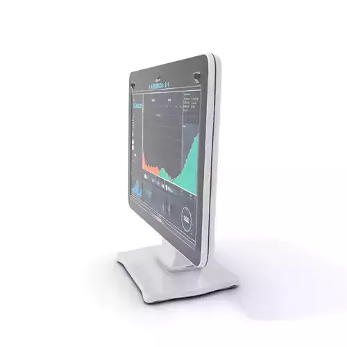 HighResolution Desktop Monitor with Data Visualization Model ... Low-poly 3D model
