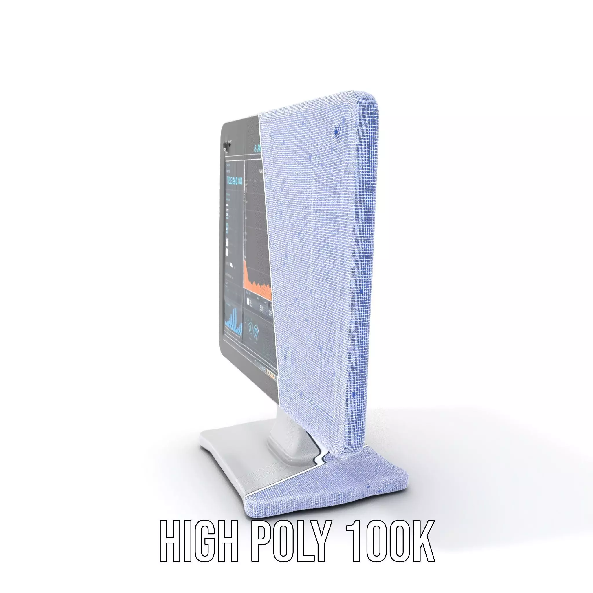 HighResolution Desktop Monitor with Data Visualization Model ... Low-poly 3D model_4