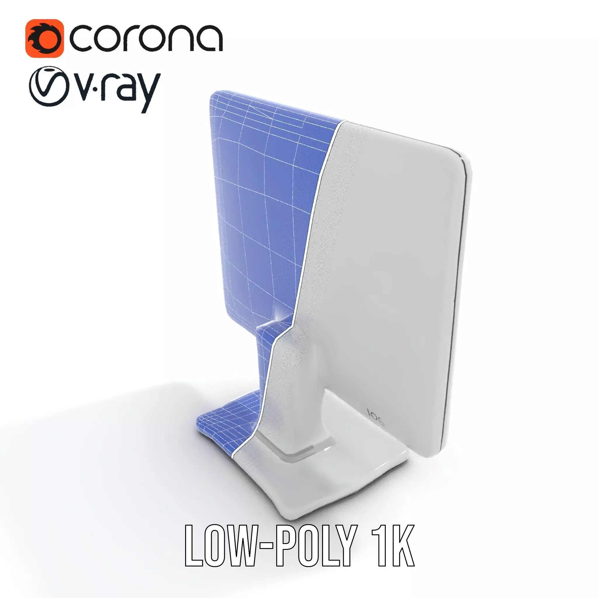 HighResolution Desktop Monitor with Data Visualization Model ... Low-poly 3D model_24