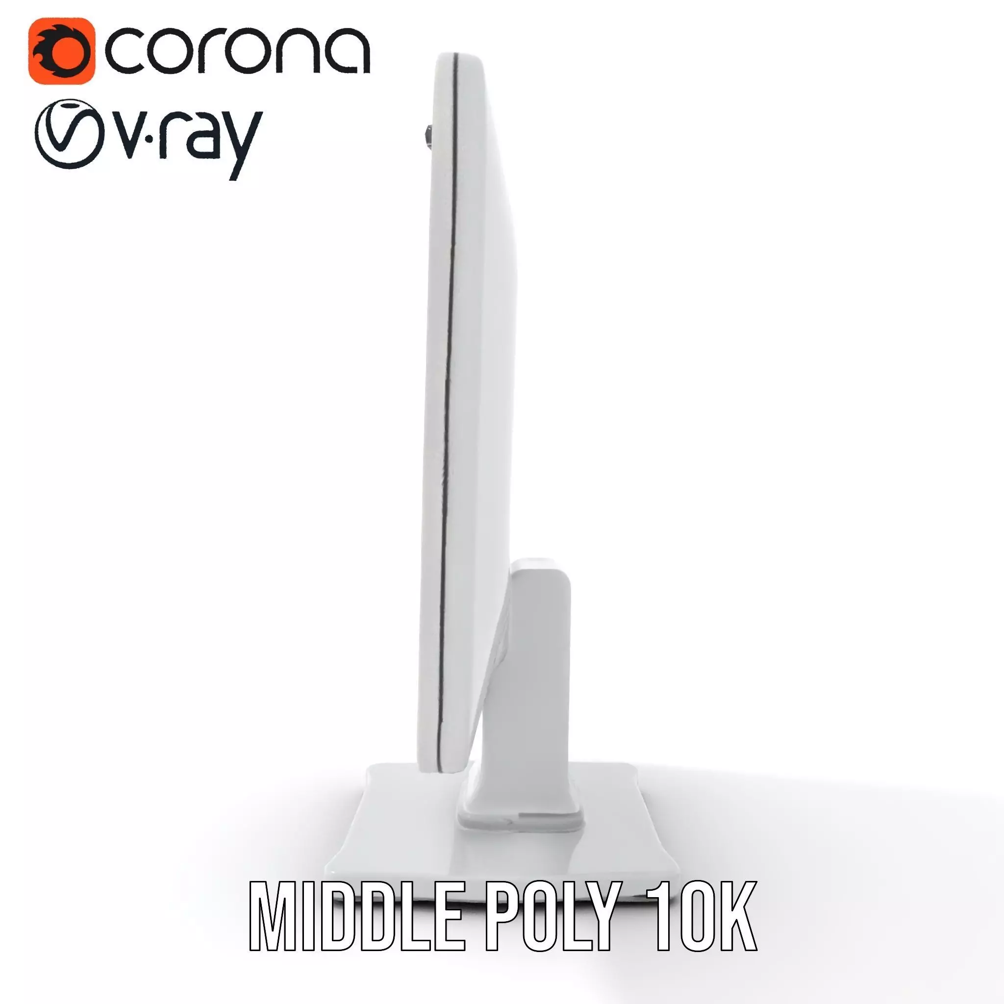 HighResolution Desktop Monitor with Data Visualization Model ... Low-poly 3D model_18