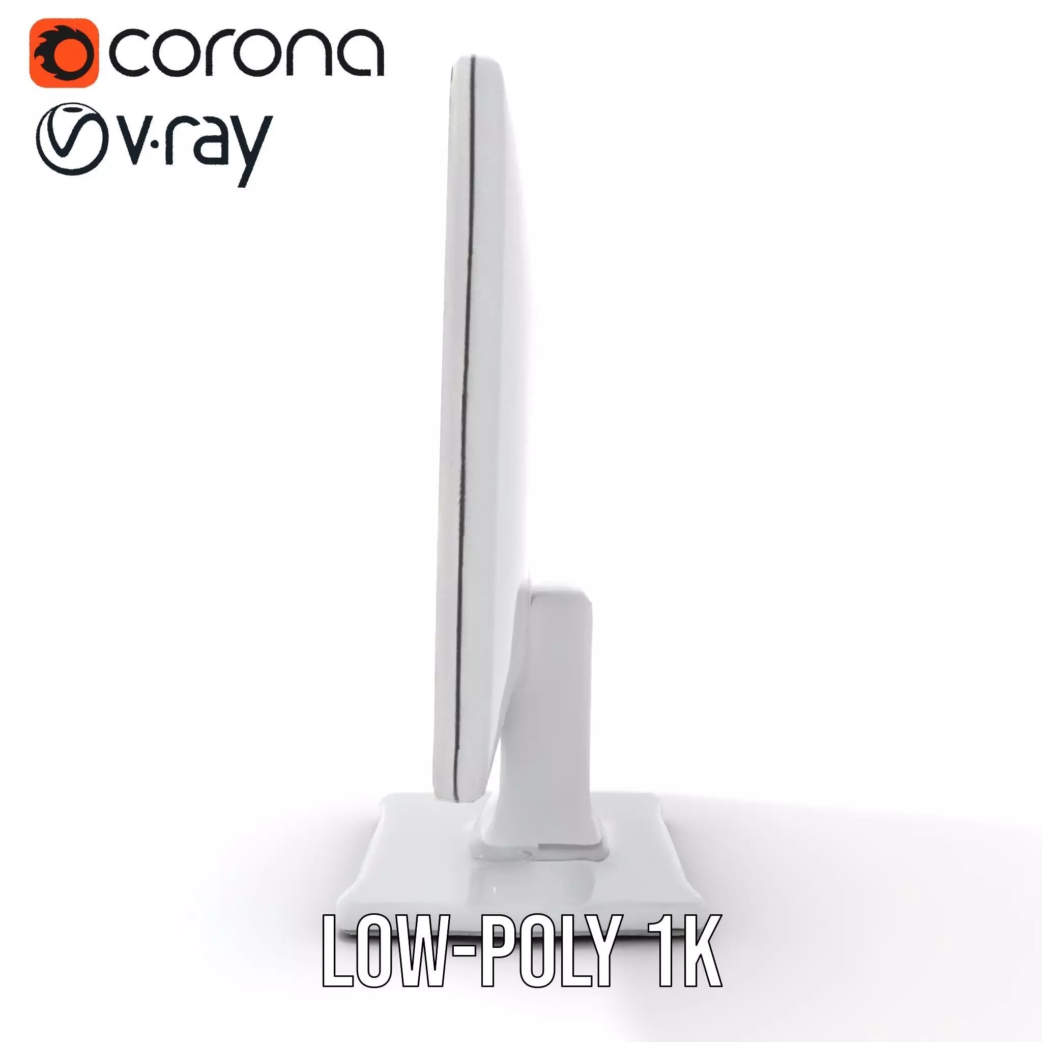 HighResolution Desktop Monitor with Data Visualization Model ... Low-poly 3D model_12