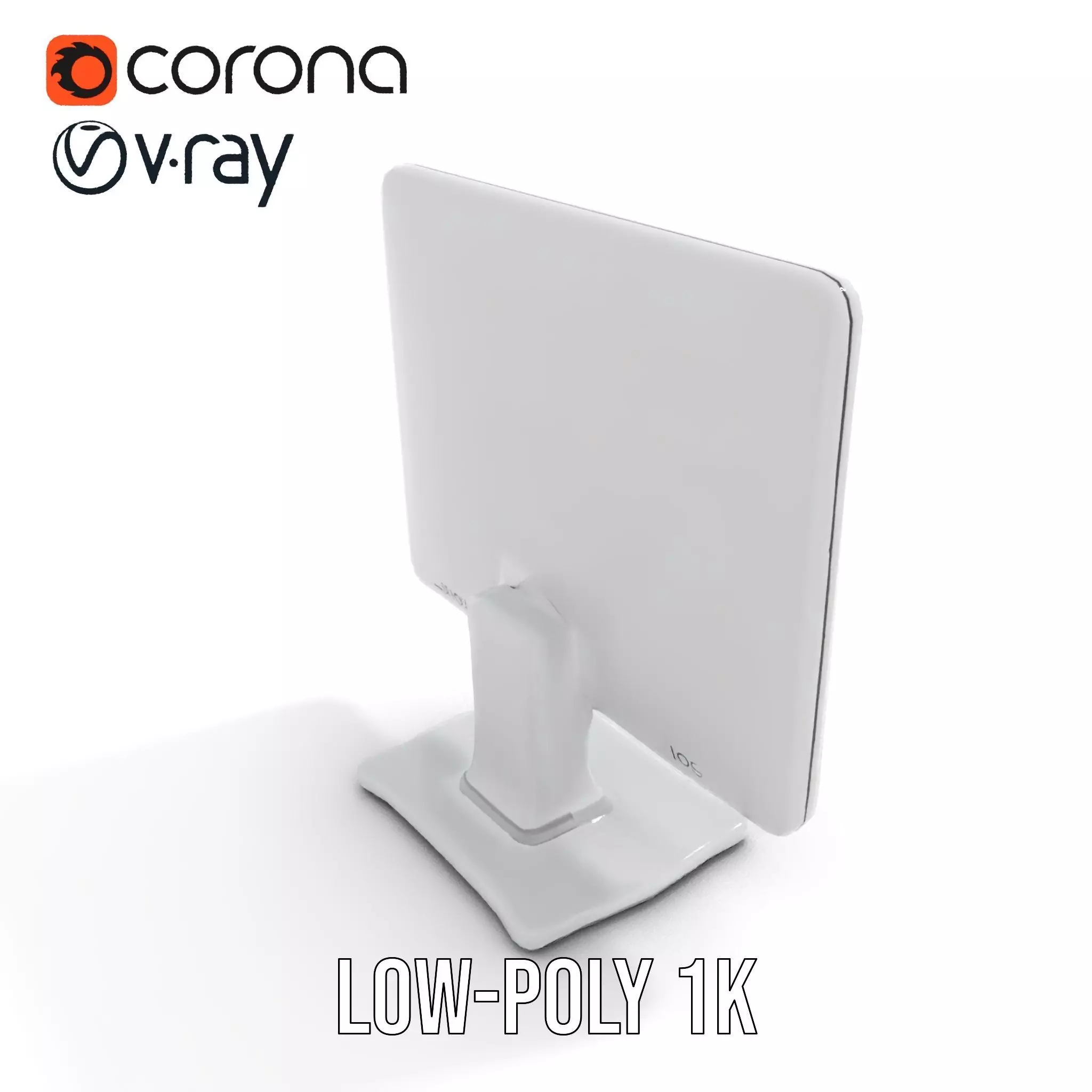 HighResolution Desktop Monitor with Data Visualization Model ... Low-poly 3D model_21