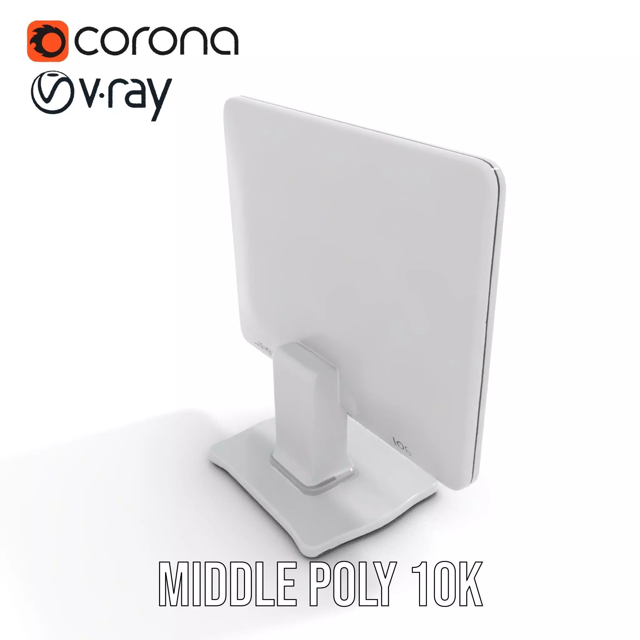 HighResolution Desktop Monitor with Data Visualization Model ... Low-poly 3D model_11