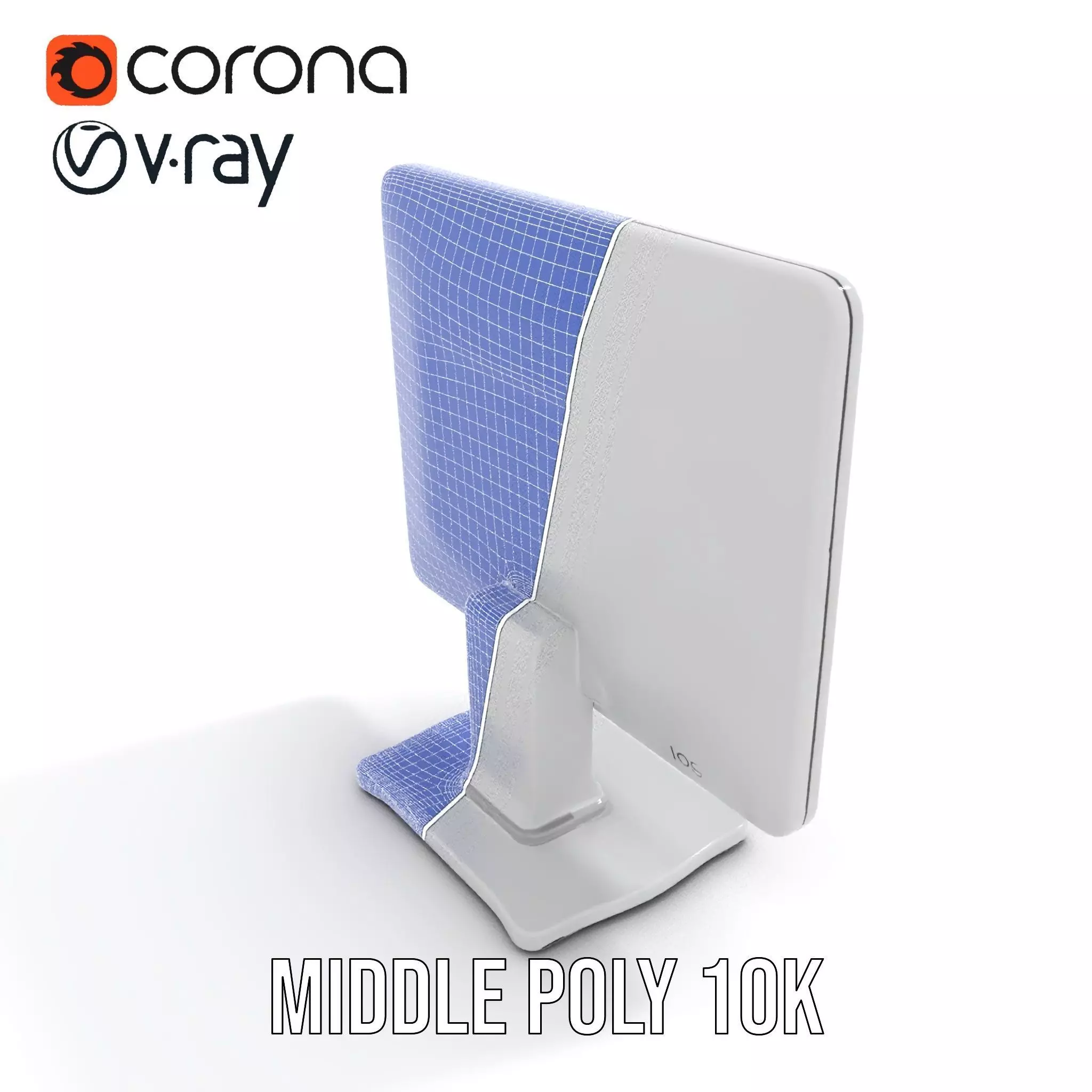 HighResolution Desktop Monitor with Data Visualization Model ... Low-poly 3D model_5