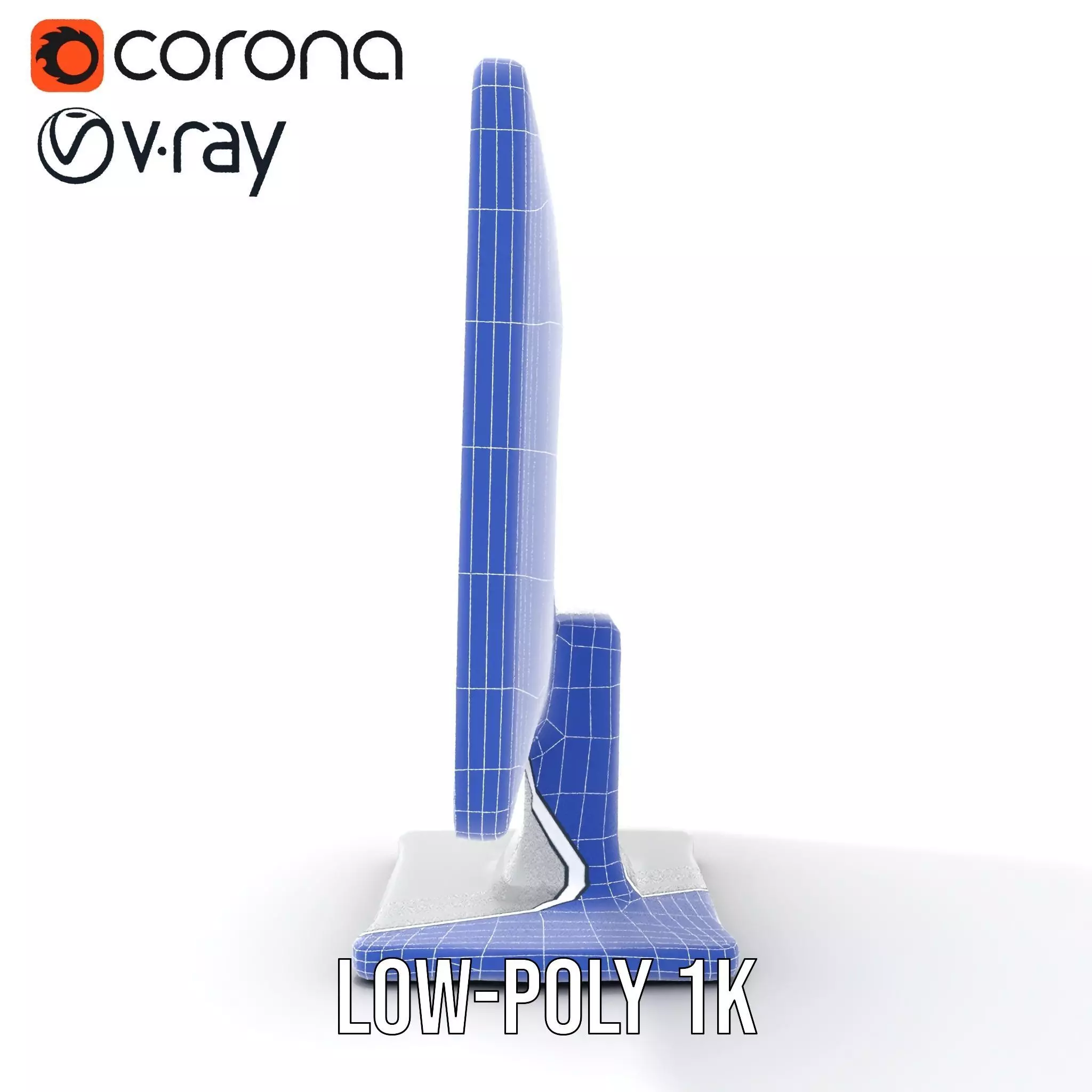 HighResolution Desktop Monitor with Data Visualization Model ... Low-poly 3D model_17