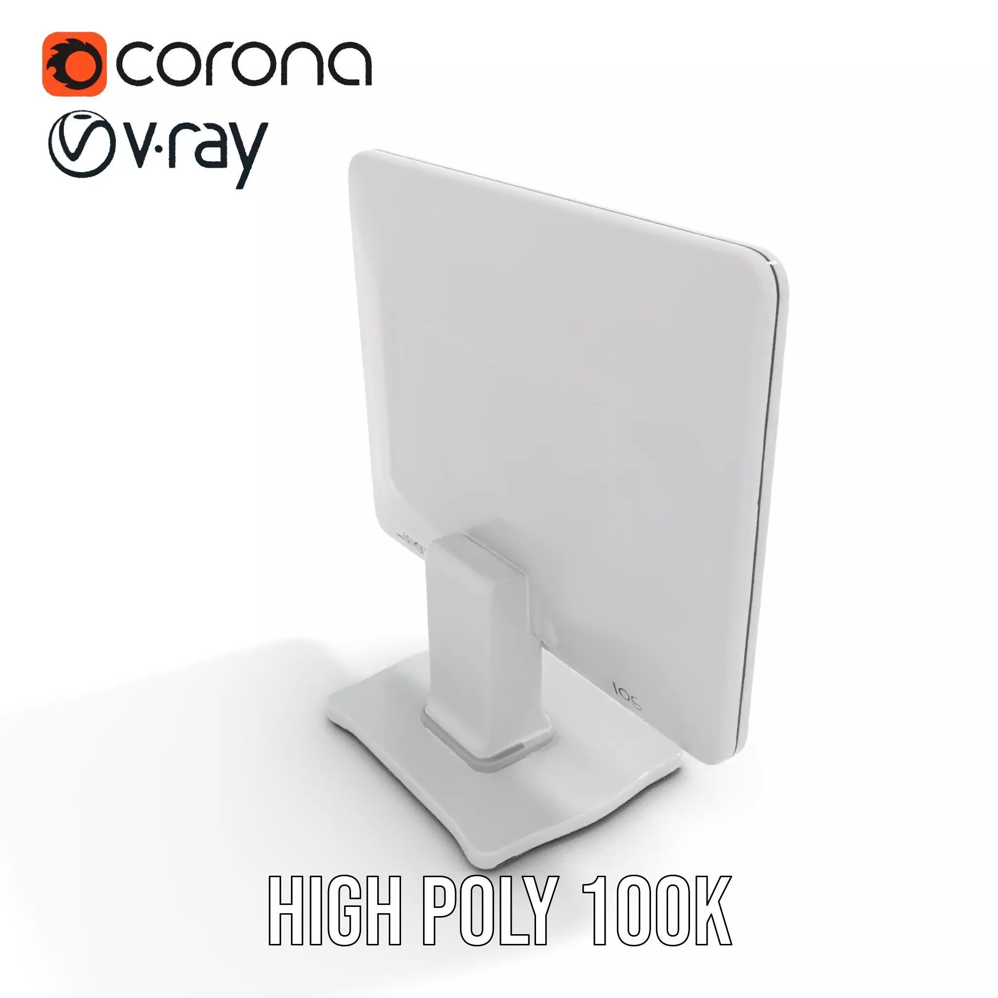 HighResolution Desktop Monitor with Data Visualization Model ... Low-poly 3D model_22