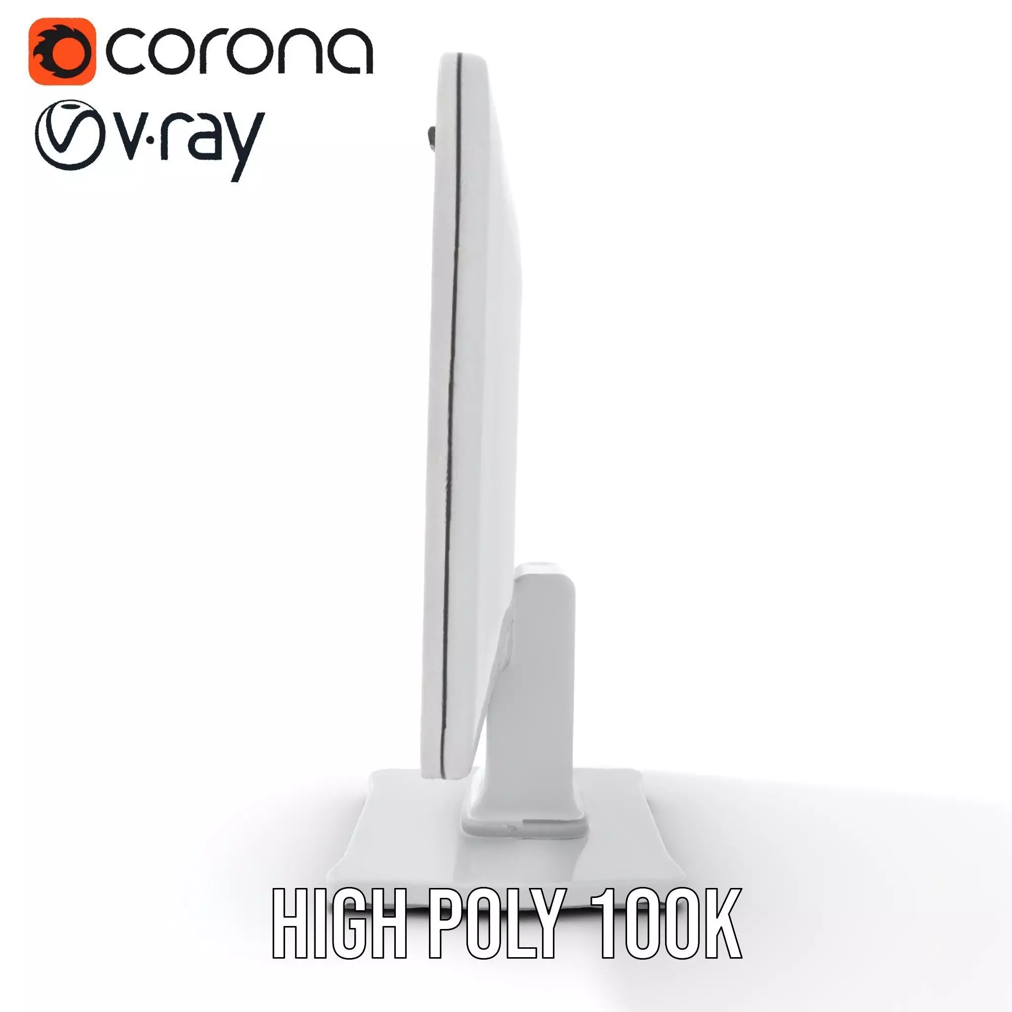 HighResolution Desktop Monitor with Data Visualization Model ... Low-poly 3D model_15