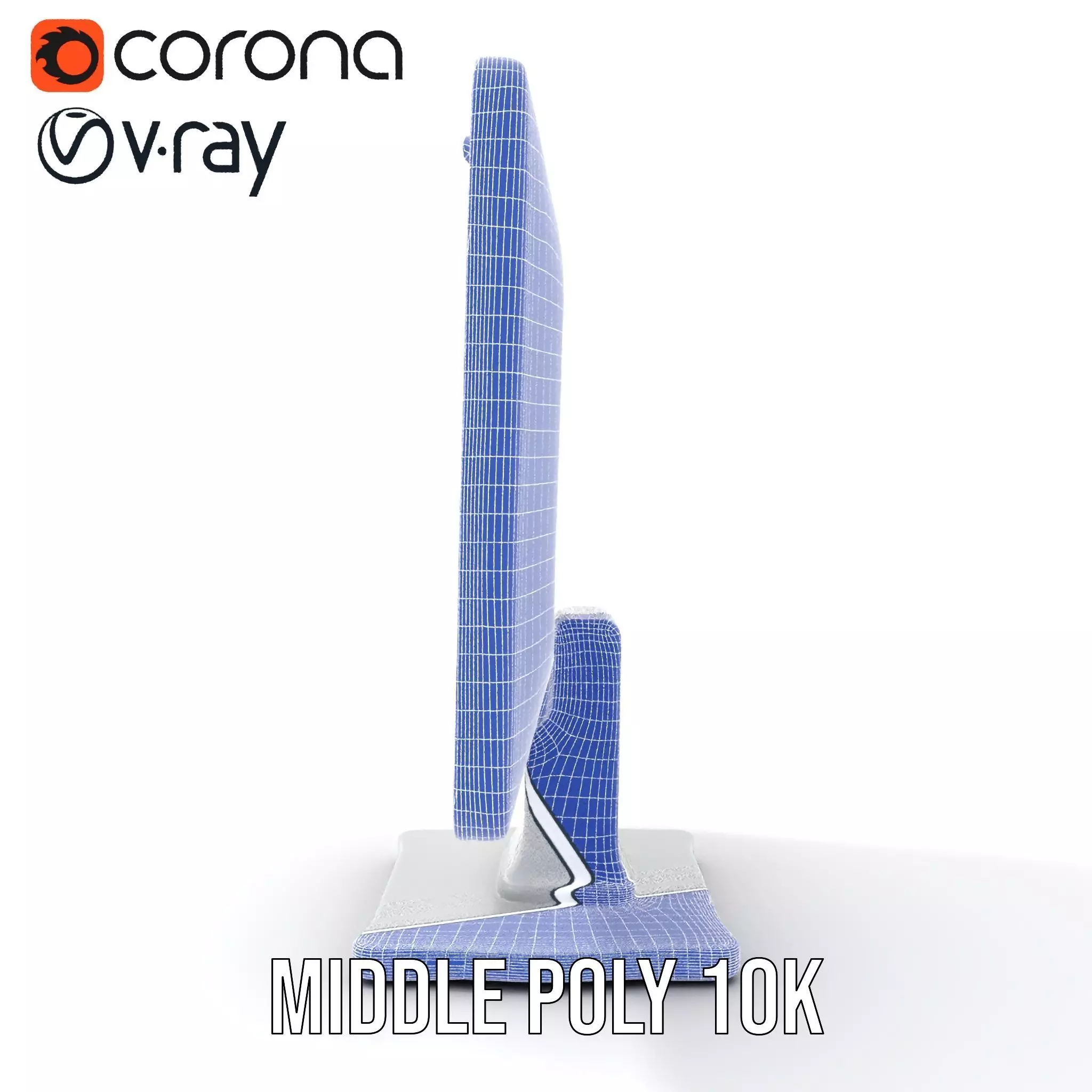 HighResolution Desktop Monitor with Data Visualization Model ... Low-poly 3D model_26