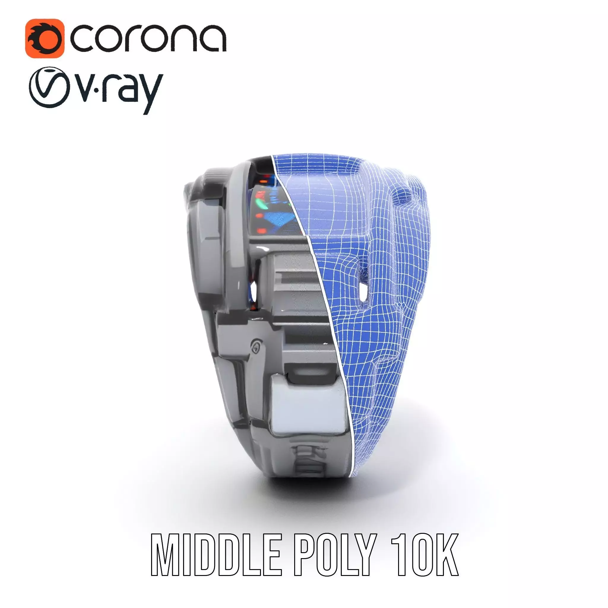 Futuristic Smartwatch with Holographic Display model pack Low-poly 3D model_30