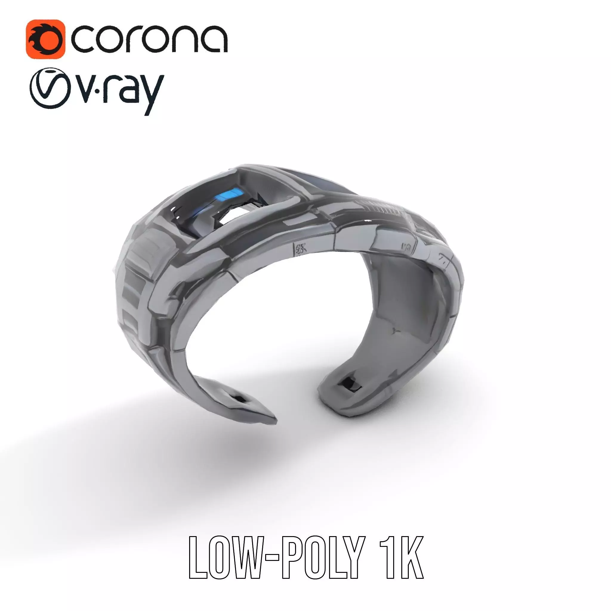 Futuristic Smartwatch with Holographic Display model pack Low-poly 3D model_25