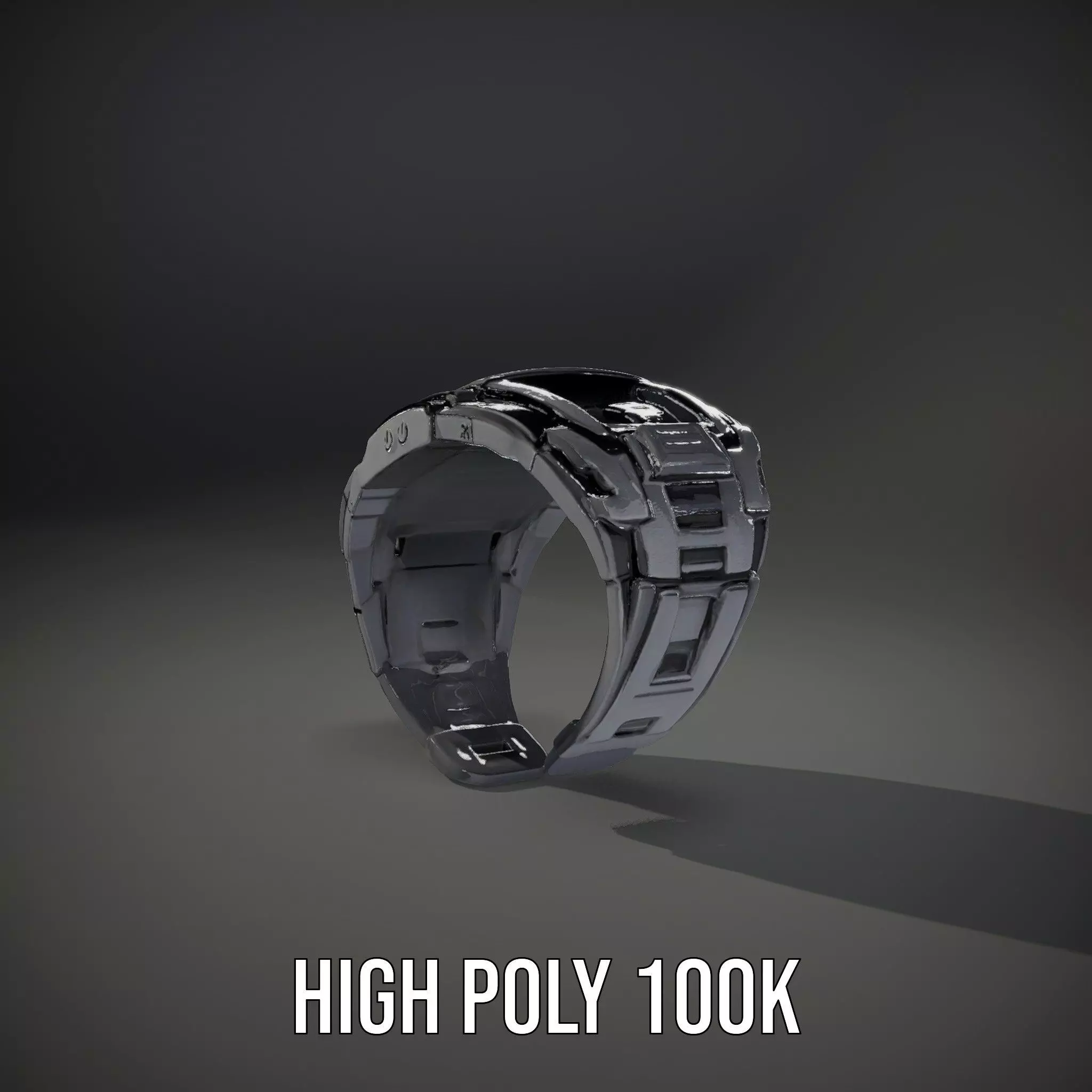 Futuristic Smartwatch with Holographic Display model pack Low-poly 3D model_9