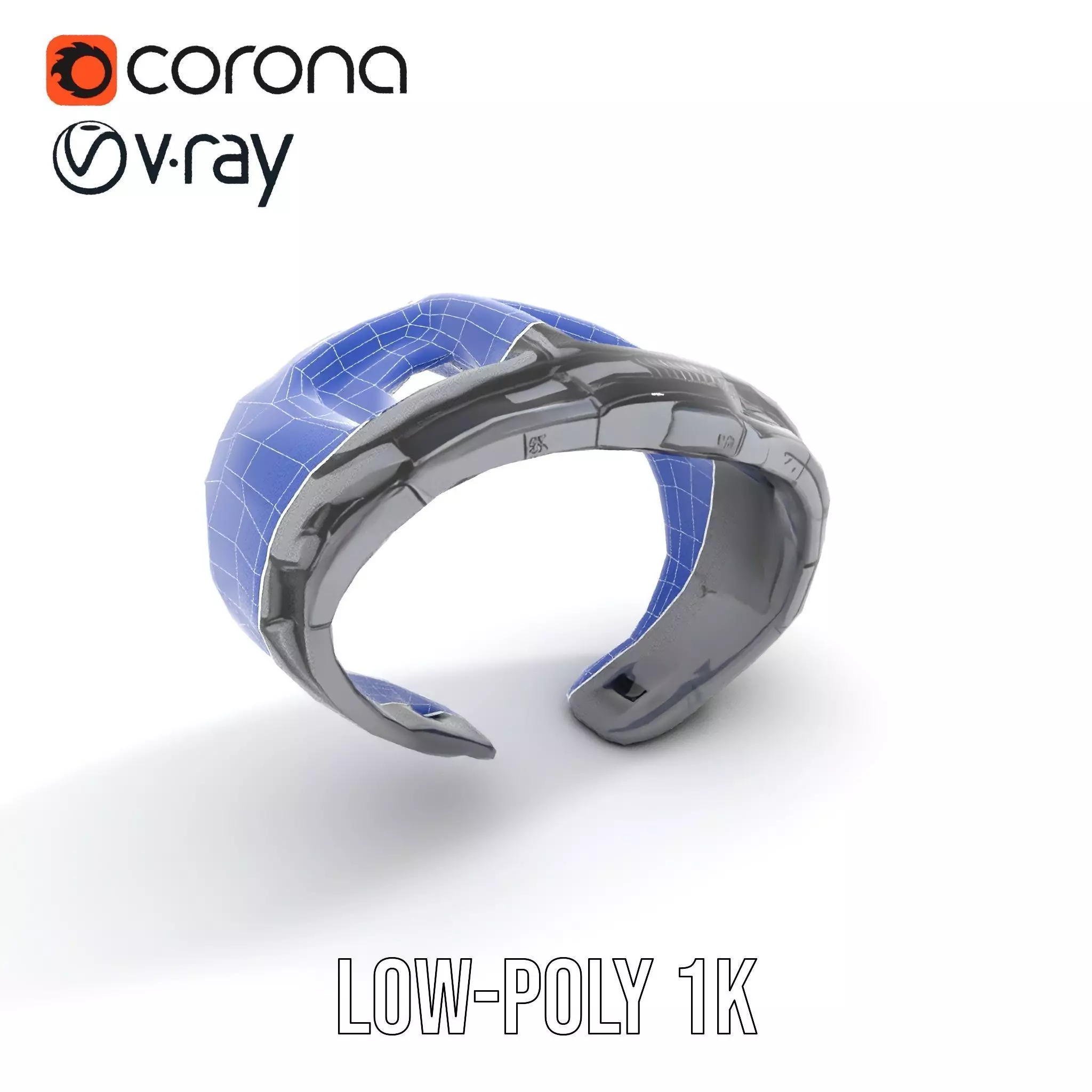 Futuristic Smartwatch with Holographic Display model pack Low-poly 3D model_10