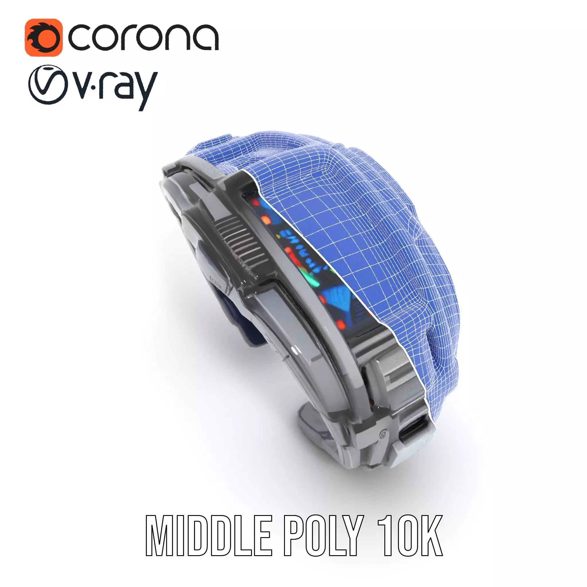 Futuristic Smartwatch with Holographic Display model pack Low-poly 3D model_22