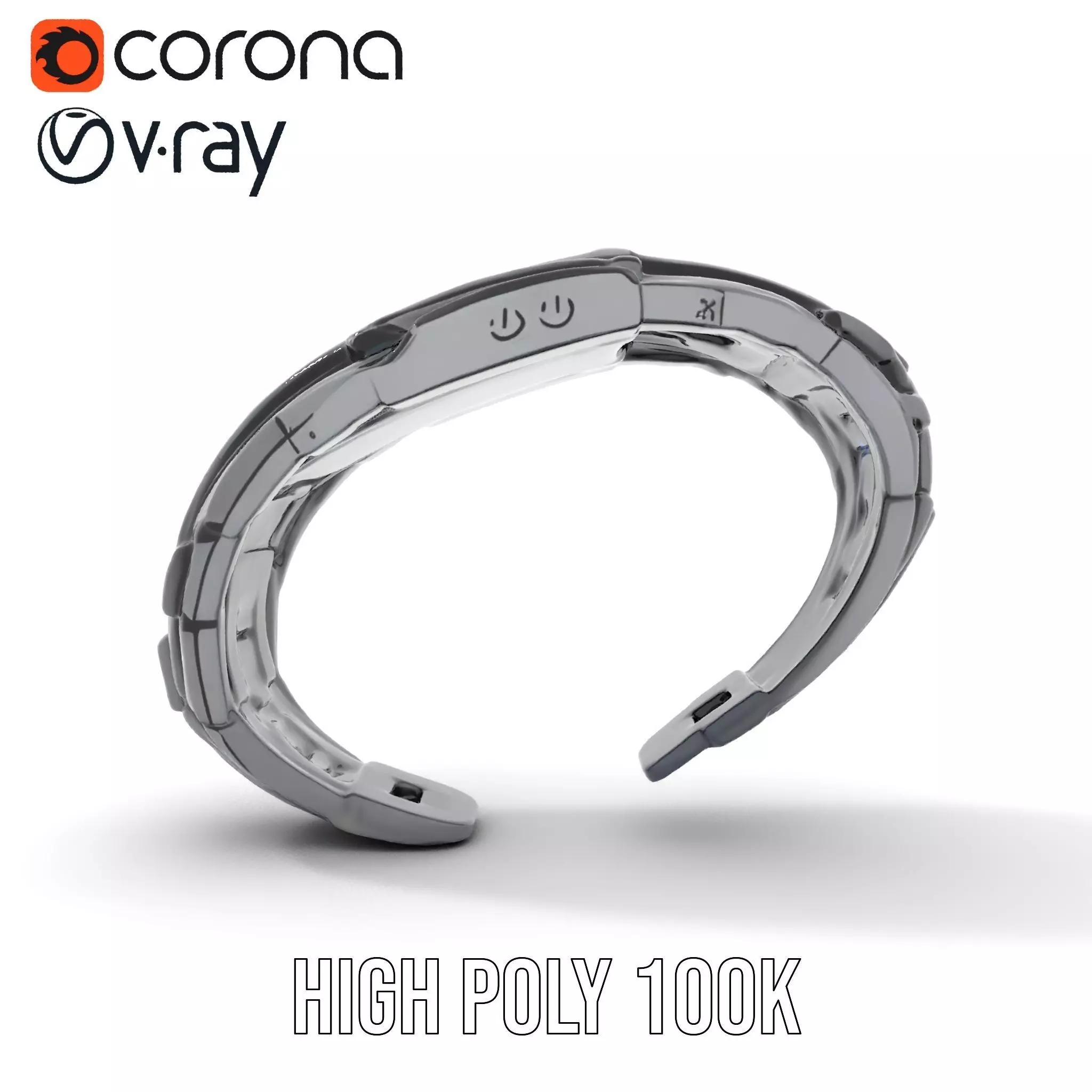 Futuristic Smartwatch with Holographic Display model pack Low-poly 3D model_16