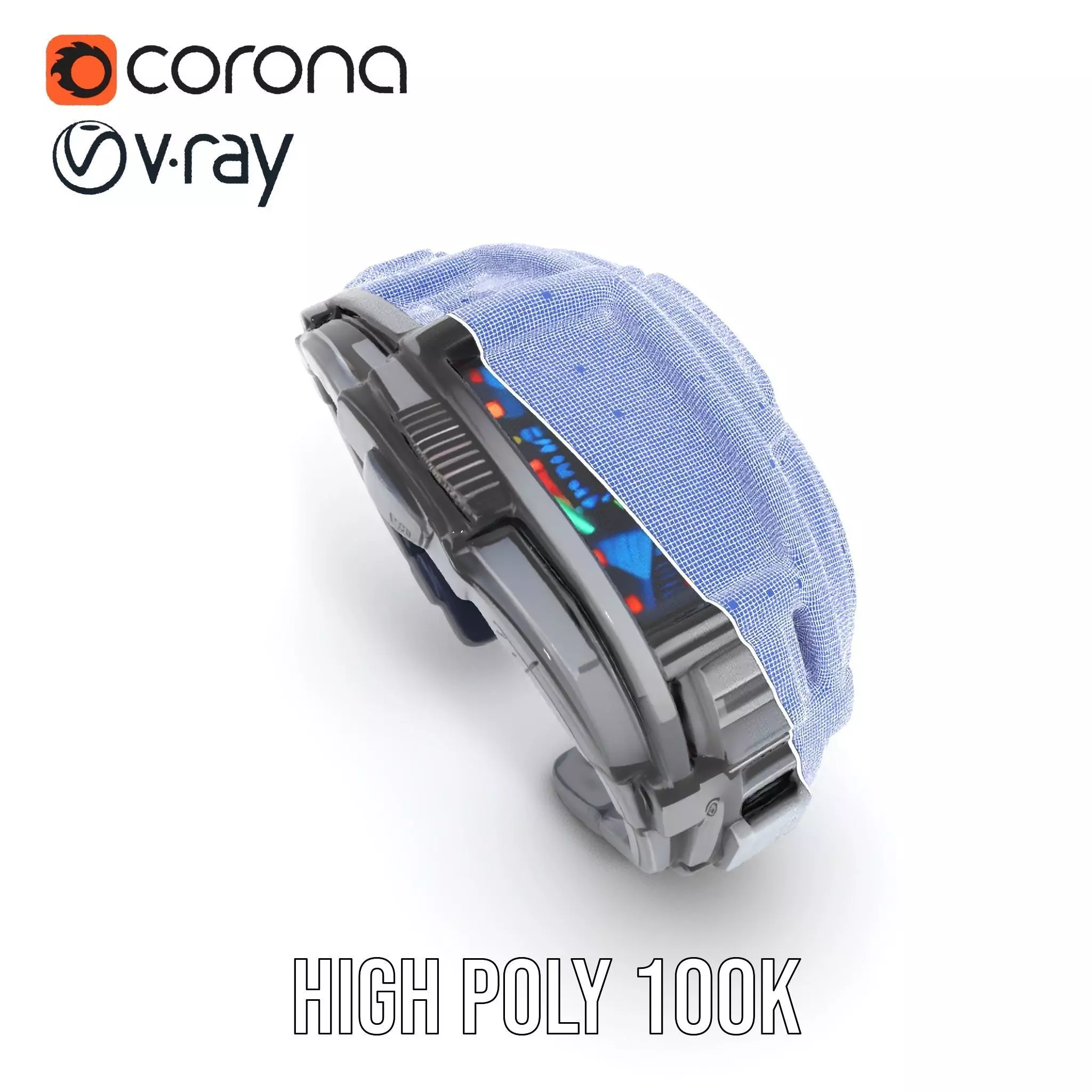 Futuristic Smartwatch with Holographic Display model pack Low-poly 3D model_35