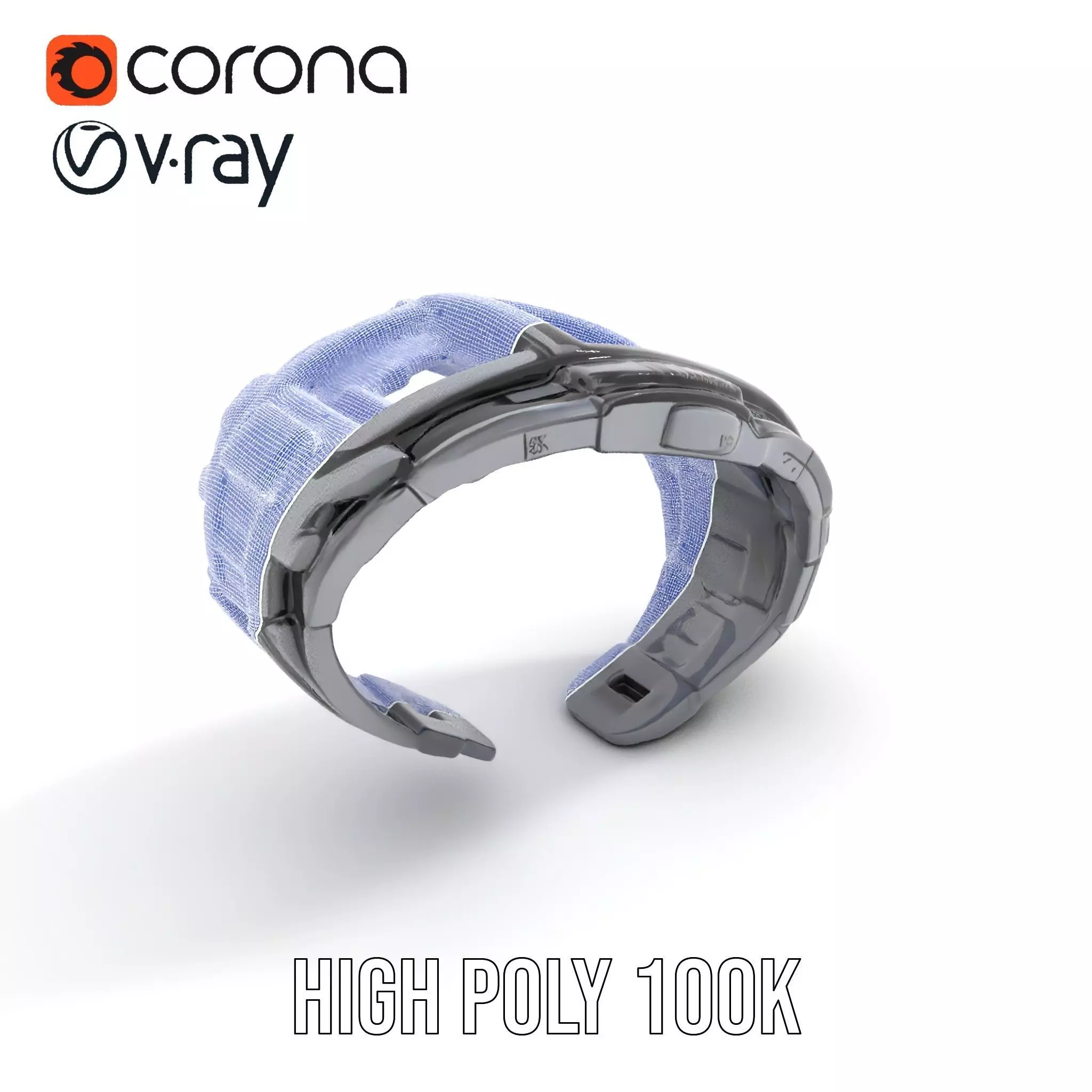 Futuristic Smartwatch with Holographic Display model pack Low-poly 3D model_34